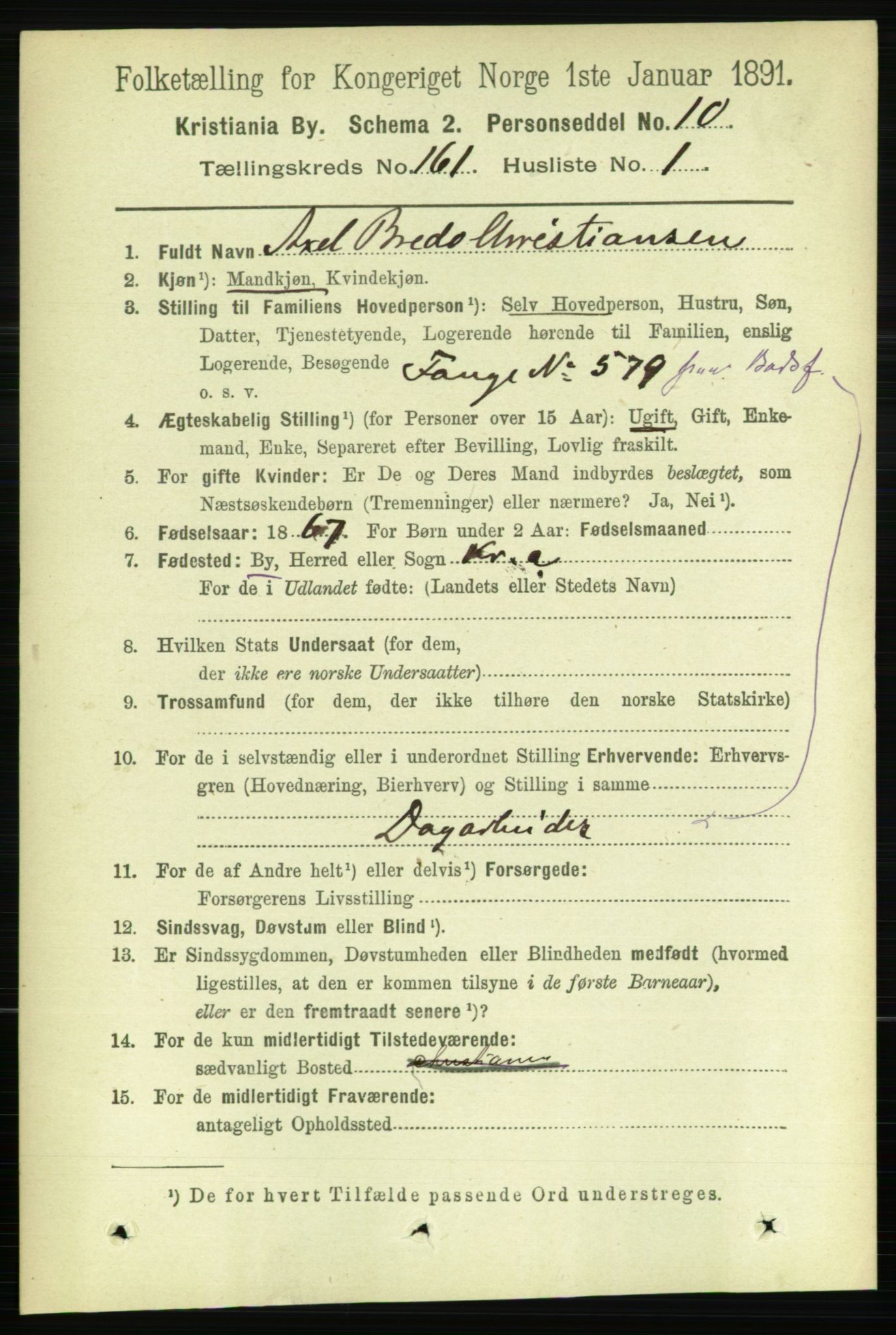 RA, 1891 census for 0301 Kristiania, 1891, p. 91428