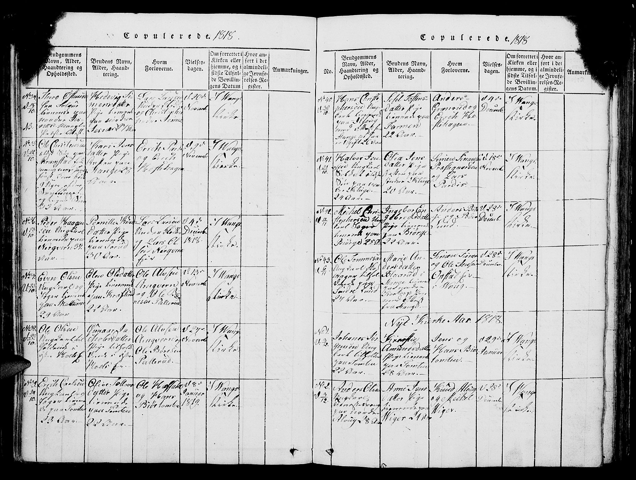 Vang prestekontor, Hedmark, AV/SAH-PREST-008/H/Ha/Hab/L0004: Parish register (copy) no. 4, 1813-1827, p. 427-428