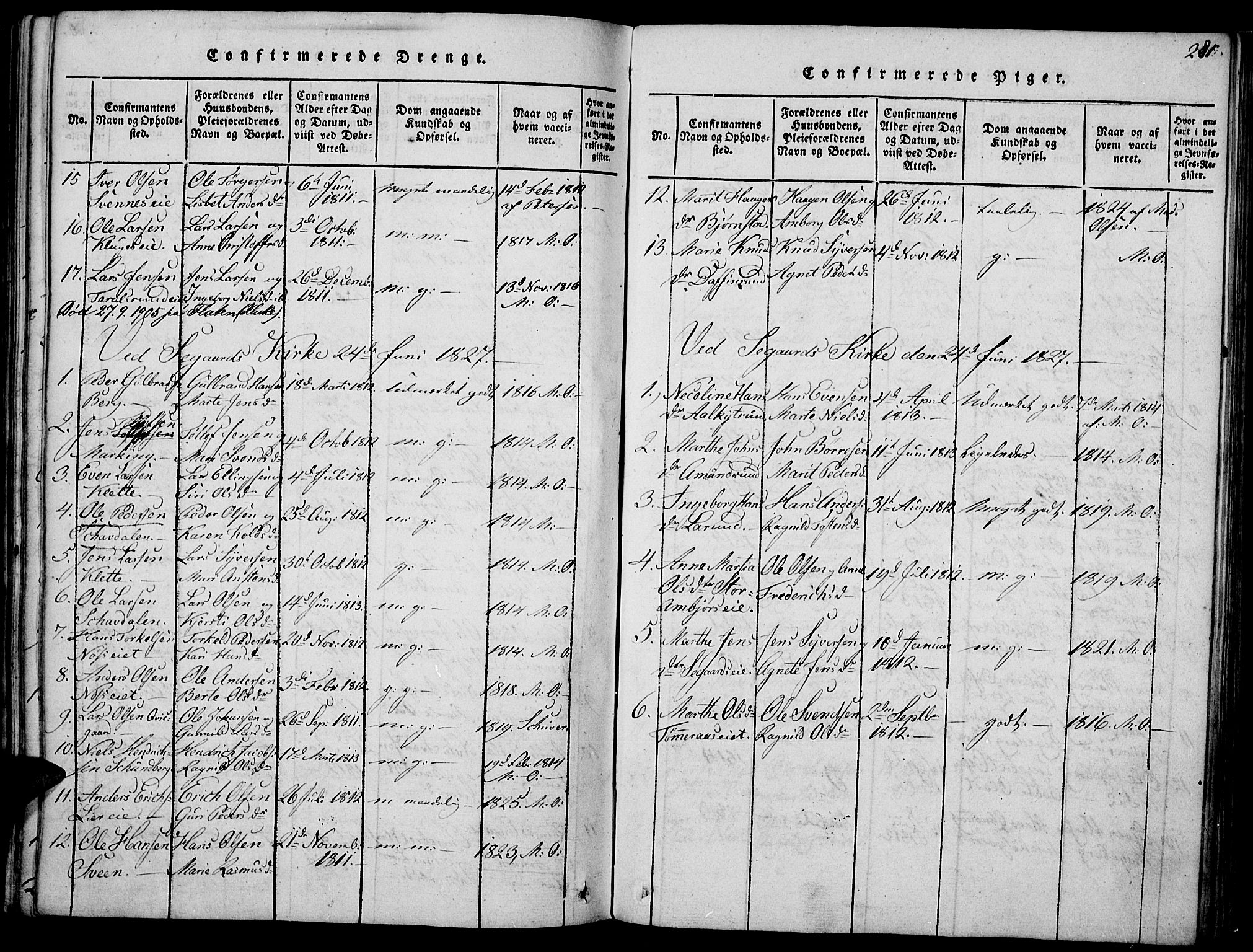 Biri prestekontor, AV/SAH-PREST-096/H/Ha/Haa/L0003: Parish register (official) no. 3, 1814-1828, p. 281