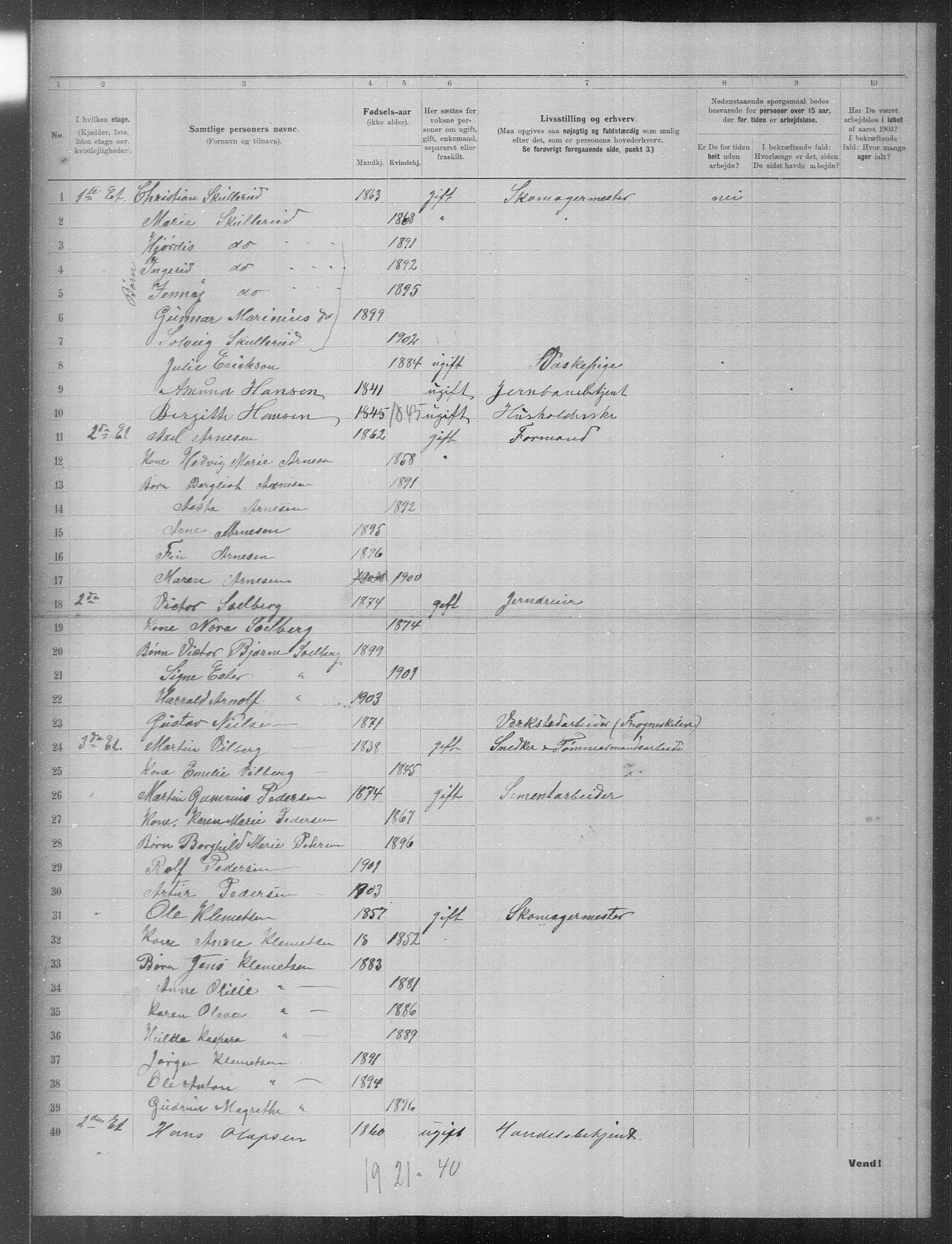 OBA, Municipal Census 1903 for Kristiania, 1903, p. 19056