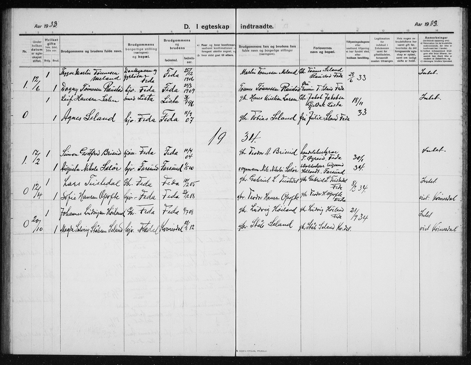 Kvinesdal sokneprestkontor, AV/SAK-1111-0026/F/Fb/Fba/L0005: Parish register (copy) no. B 5, 1910-1934