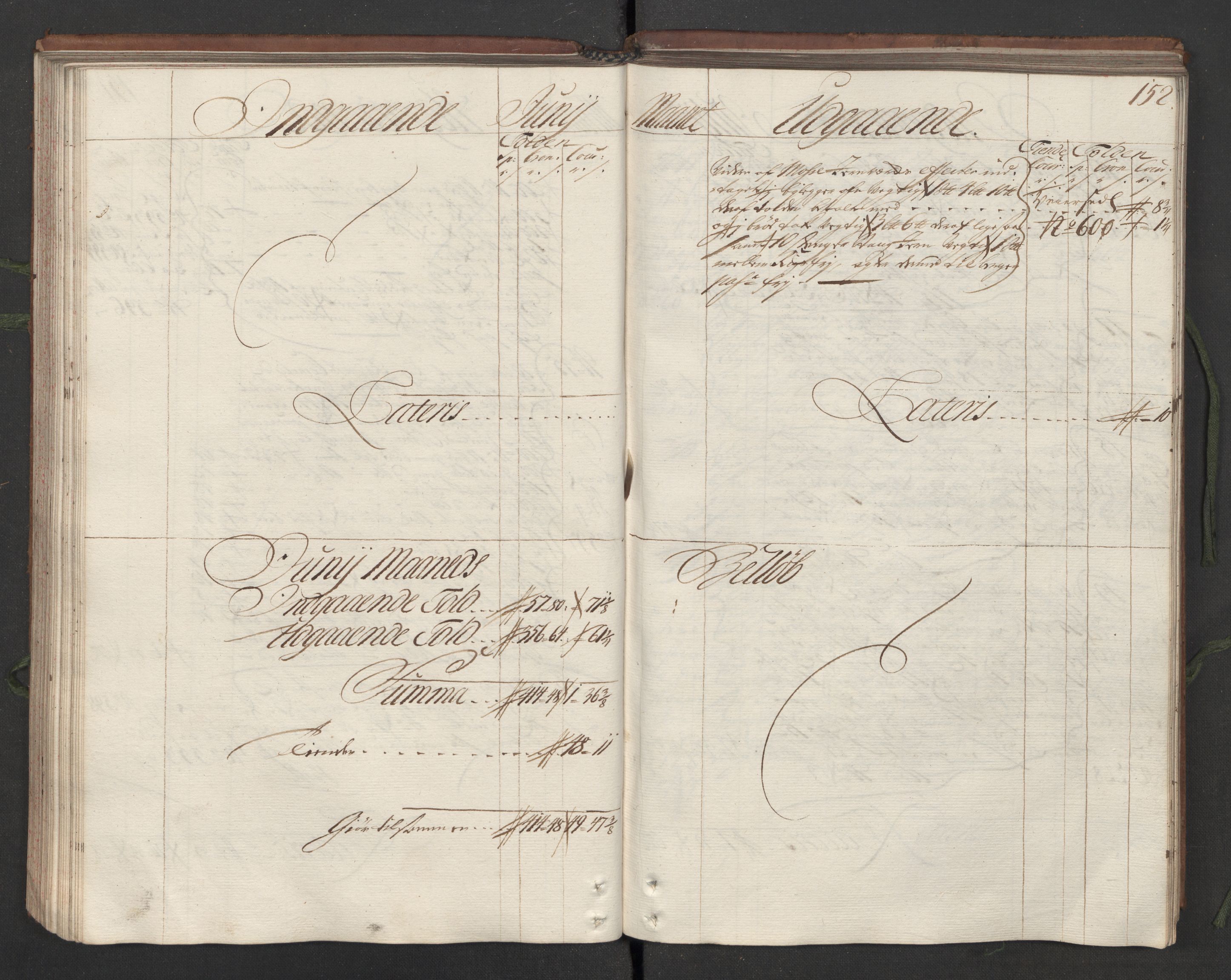 Generaltollkammeret, tollregnskaper, AV/RA-EA-5490/R05/L0012/0001: Tollregnskaper Moss, Son, Krokstad / Hovedtollbok, 1731, p. 151b-152a