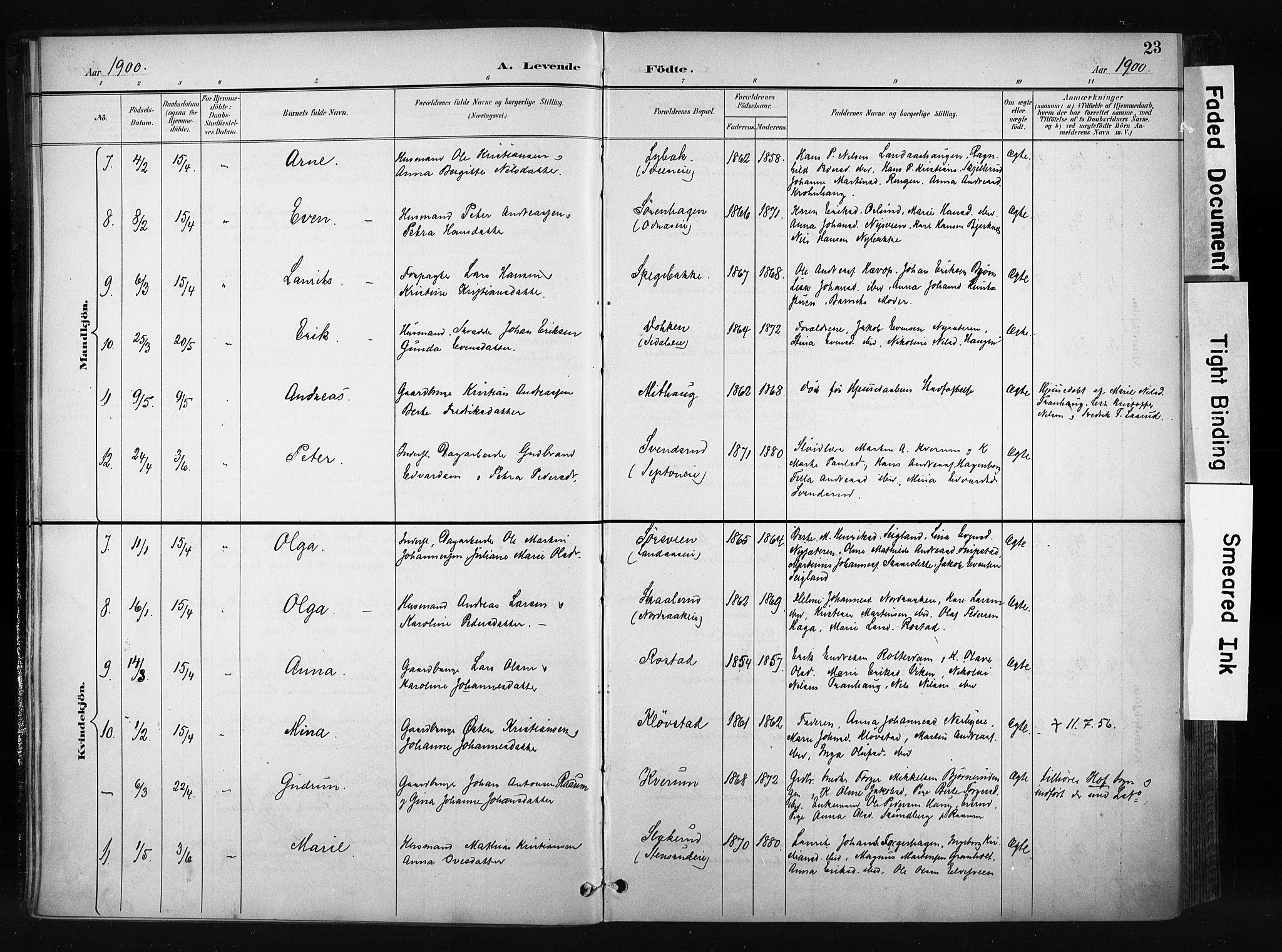 Søndre Land prestekontor, AV/SAH-PREST-122/K/L0004: Parish register (official) no. 4, 1895-1904, p. 23