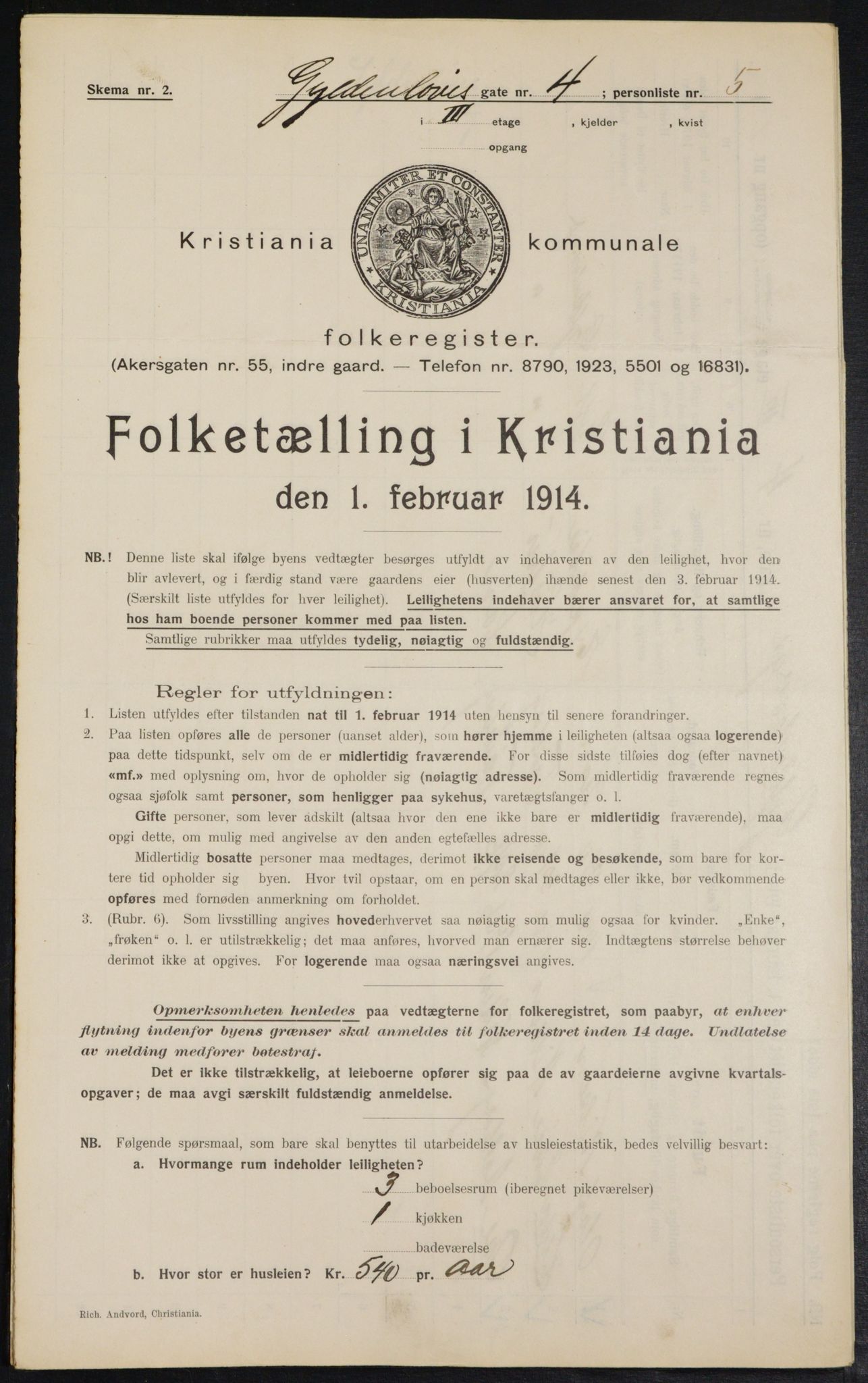 OBA, Municipal Census 1914 for Kristiania, 1914, p. 32568