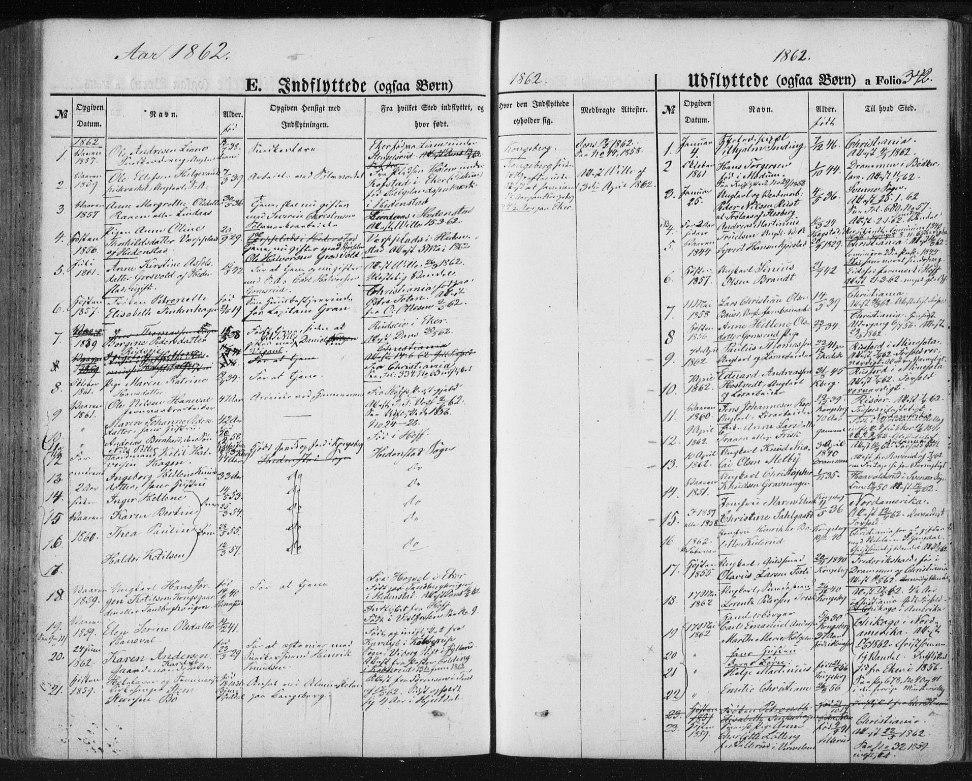 Kongsberg kirkebøker, SAKO/A-22/F/Fa/L0010: Parish register (official) no. I 10, 1859-1875, p. 342
