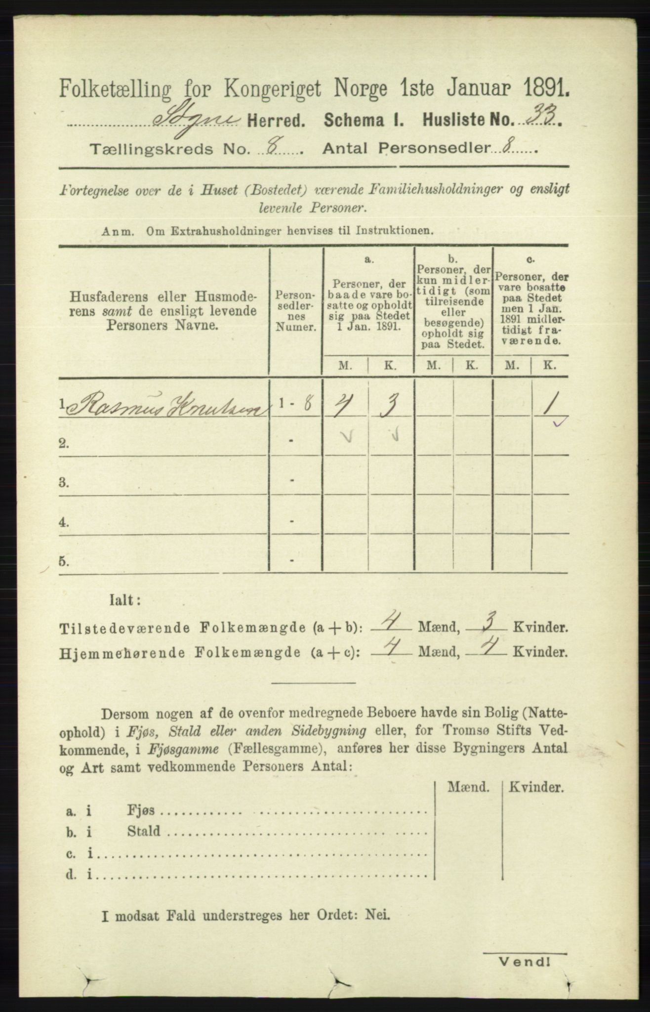 RA, 1891 census for 1018 Søgne, 1891, p. 2200