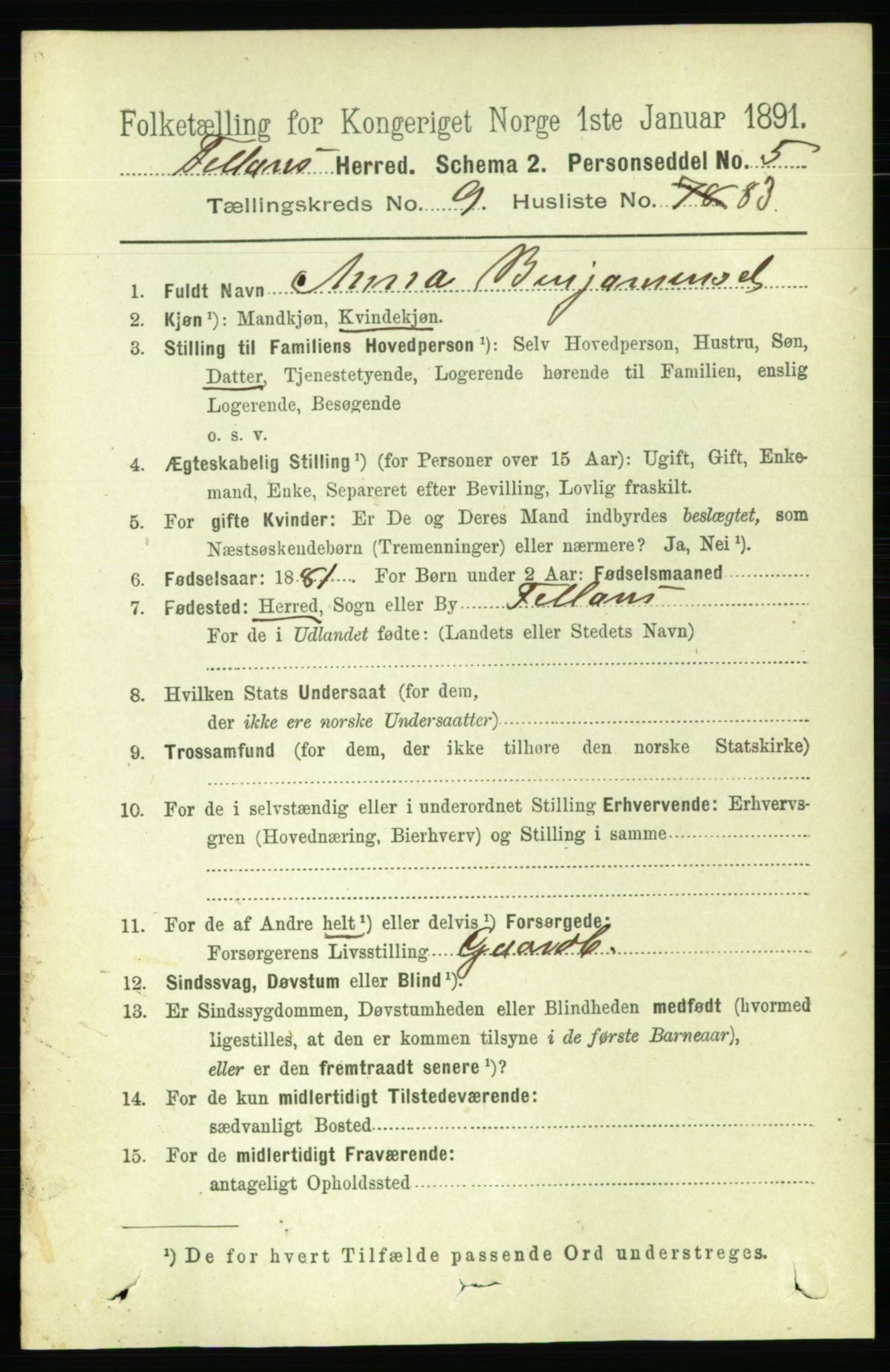 RA, 1891 census for 1616 Fillan, 1891, p. 2551