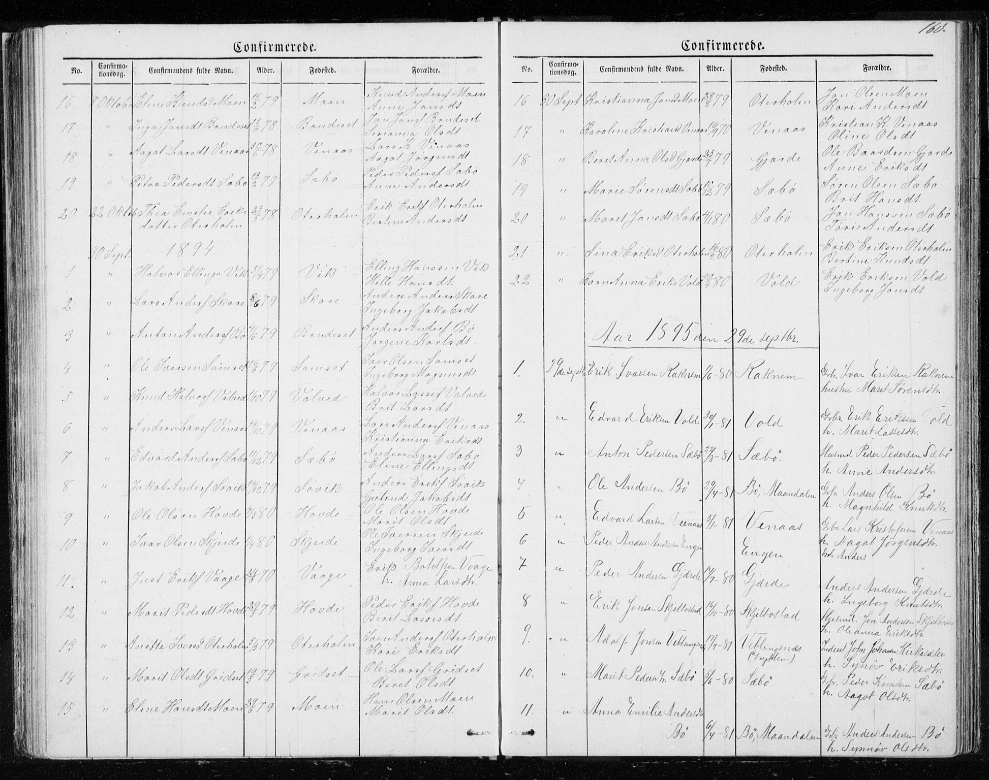 Ministerialprotokoller, klokkerbøker og fødselsregistre - Møre og Romsdal, SAT/A-1454/543/L0564: Parish register (copy) no. 543C02, 1867-1915, p. 160