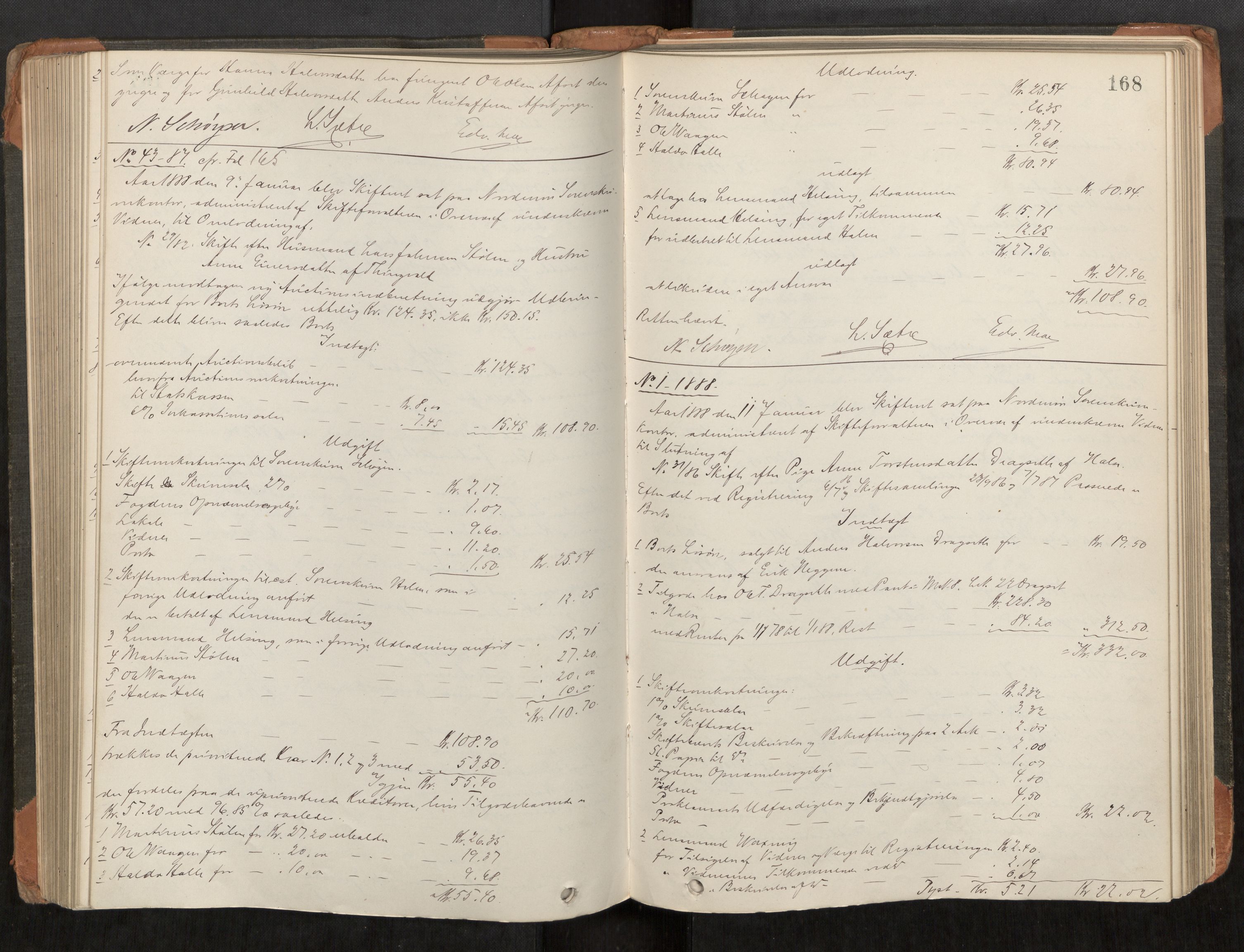 Nordmøre sorenskriveri, AV/SAT-A-4132/1/3/3A/L0040: Utlodningsprotokoll nr 09, 1885-1890, p. 168