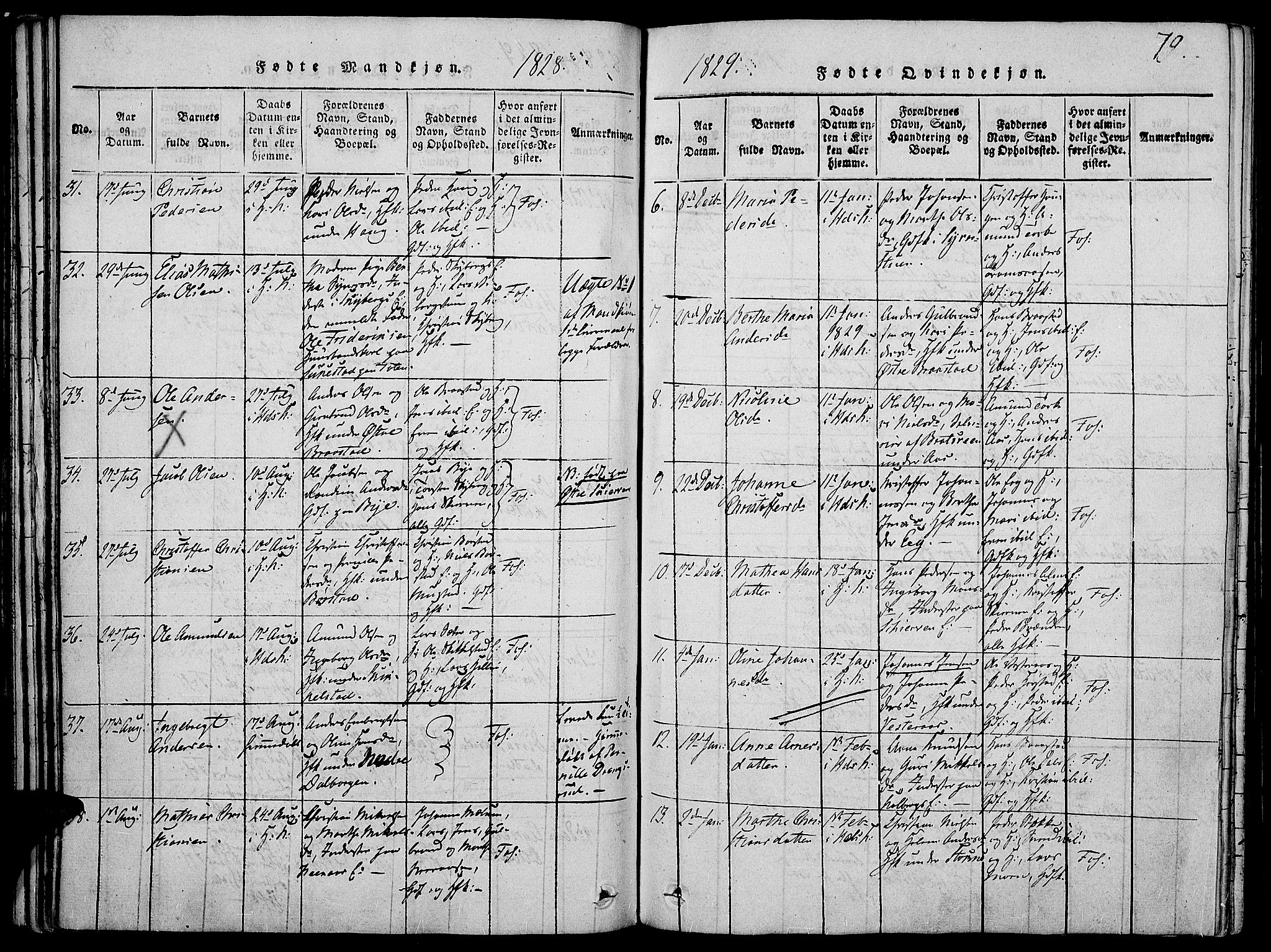 Vardal prestekontor, SAH/PREST-100/H/Ha/Haa/L0004: Parish register (official) no. 4, 1814-1831, p. 79