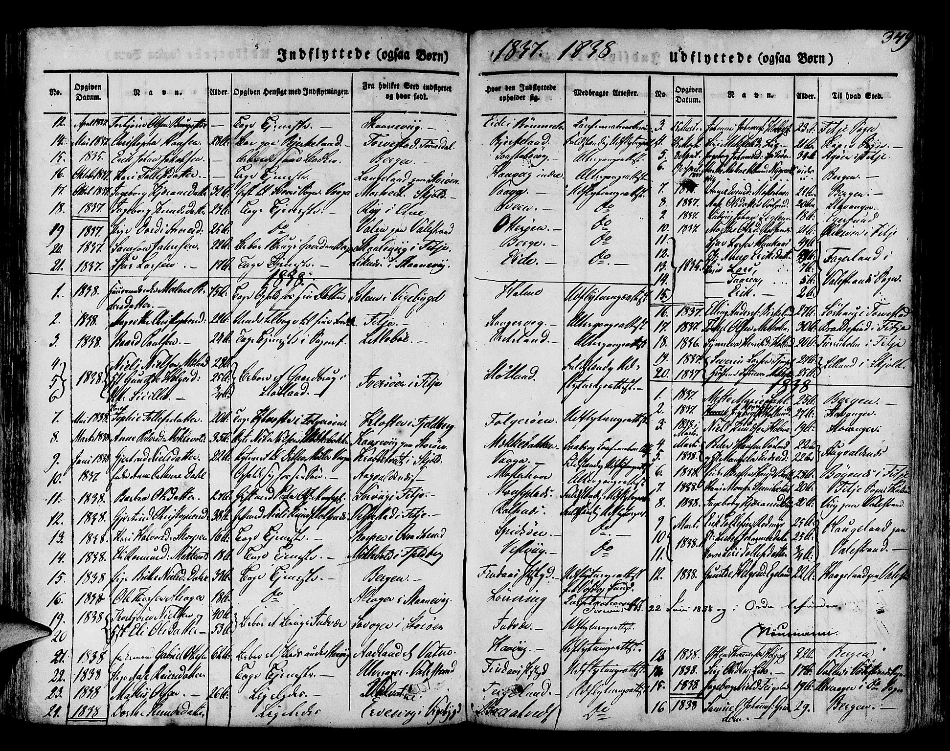 Finnås sokneprestembete, SAB/A-99925/H/Ha/Haa/Haaa/L0006: Parish register (official) no. A 6, 1836-1850, p. 349