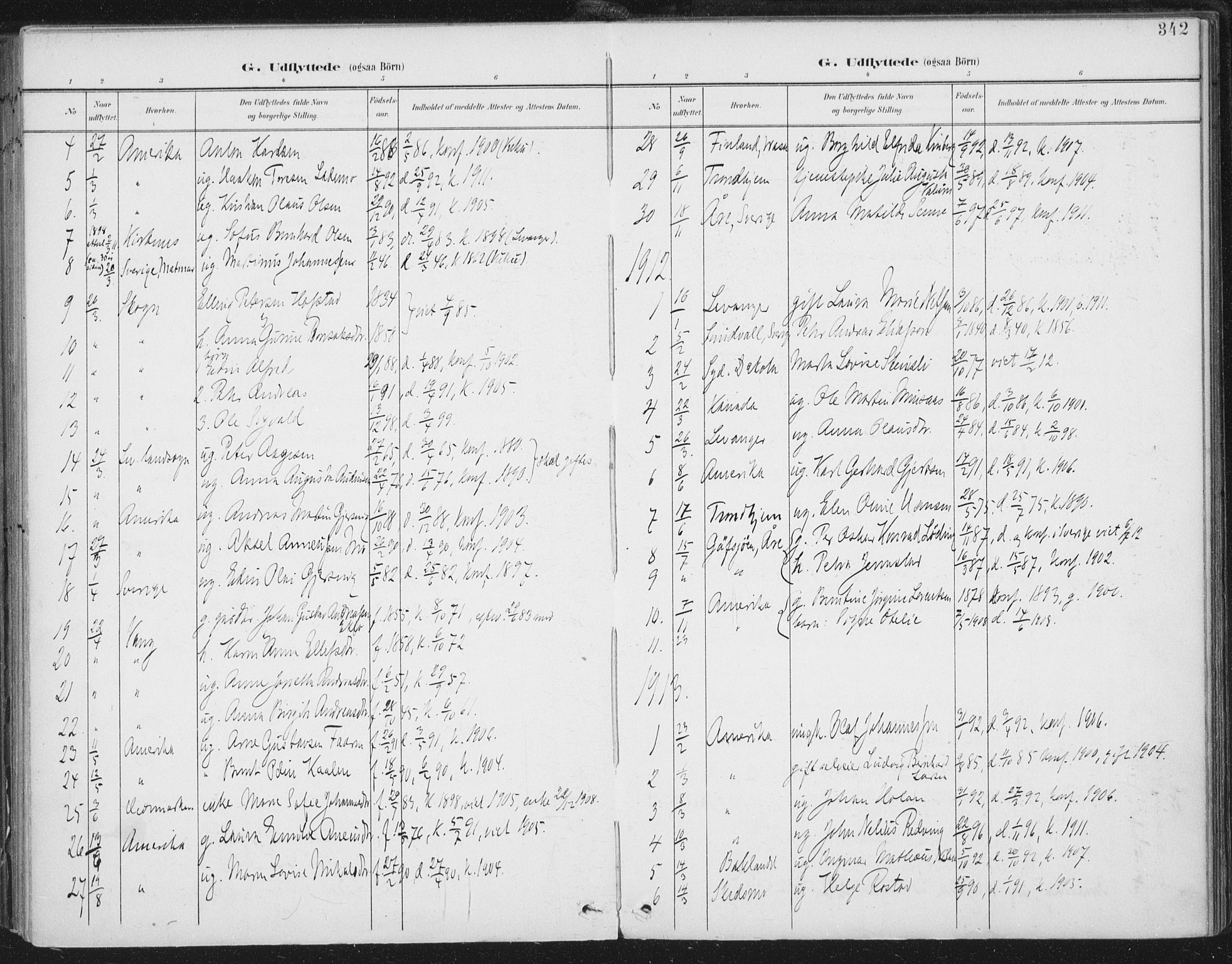 Ministerialprotokoller, klokkerbøker og fødselsregistre - Nord-Trøndelag, SAT/A-1458/723/L0246: Parish register (official) no. 723A15, 1900-1917, p. 342