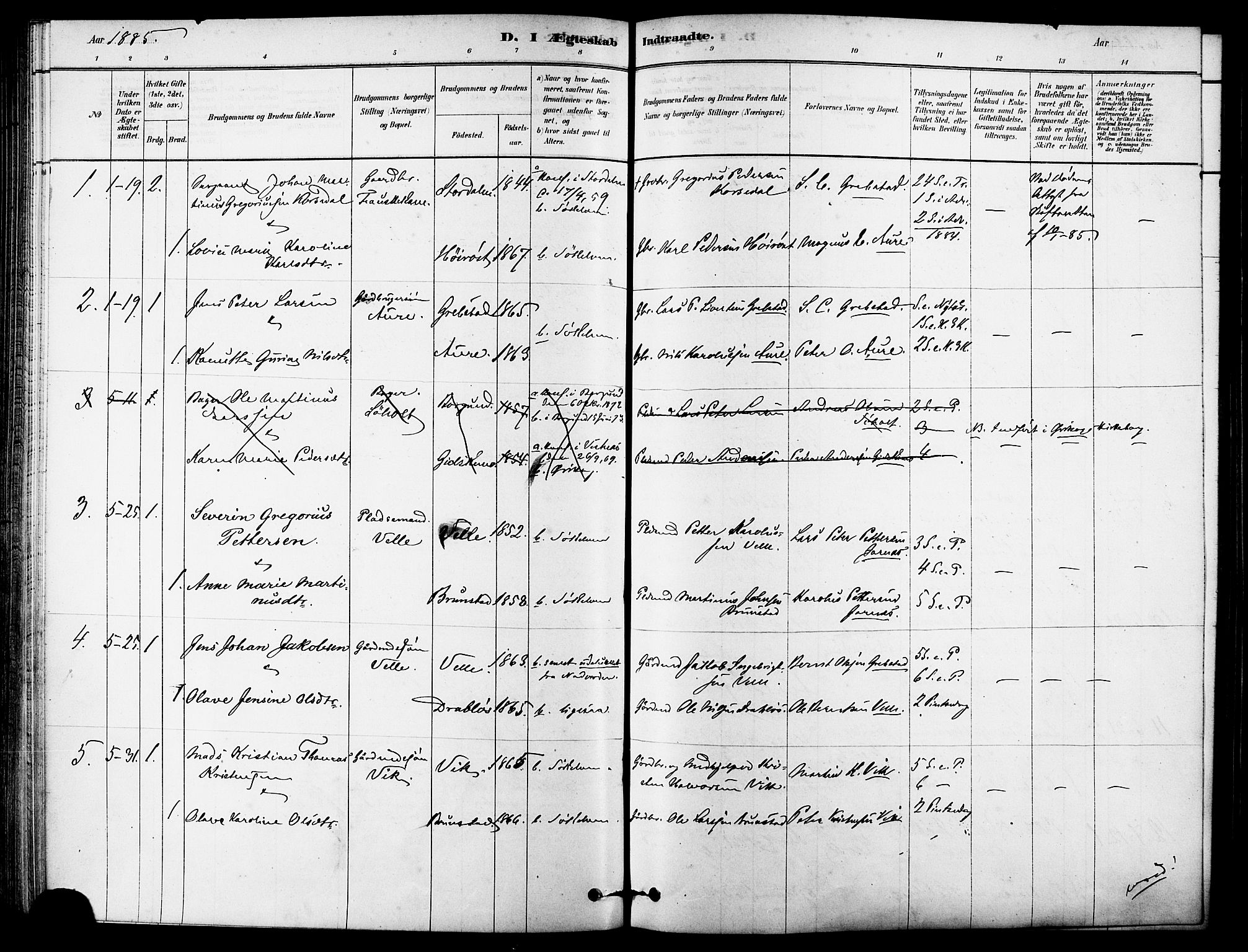 Ministerialprotokoller, klokkerbøker og fødselsregistre - Møre og Romsdal, AV/SAT-A-1454/523/L0334: Parish register (official) no. 523A01, 1878-1891