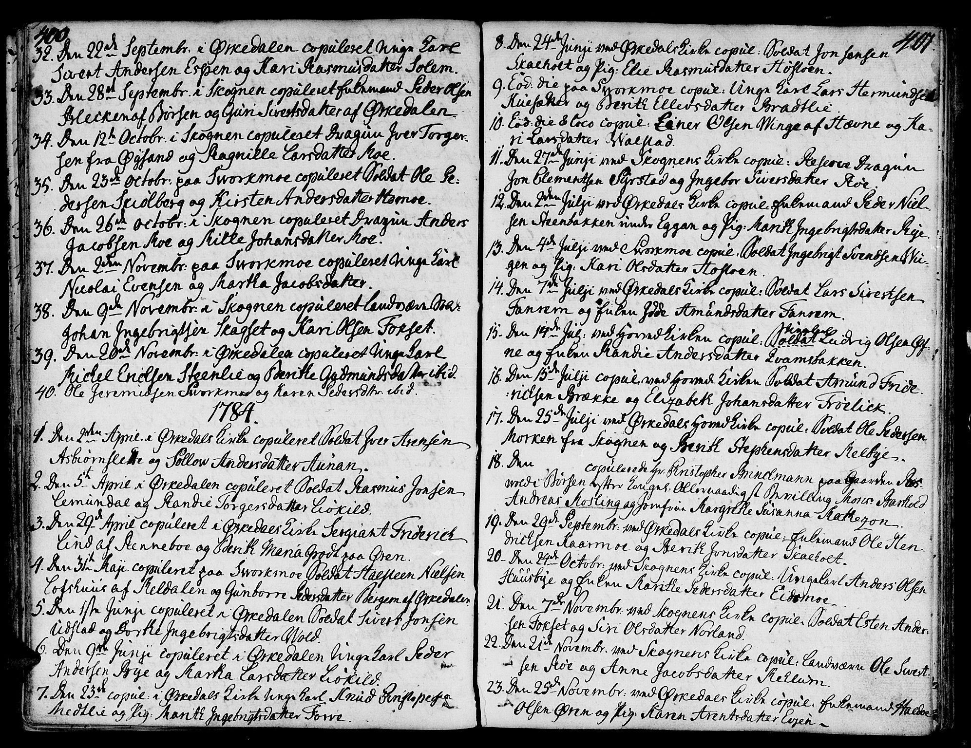 Ministerialprotokoller, klokkerbøker og fødselsregistre - Sør-Trøndelag, SAT/A-1456/668/L0802: Parish register (official) no. 668A02, 1776-1799, p. 400-401