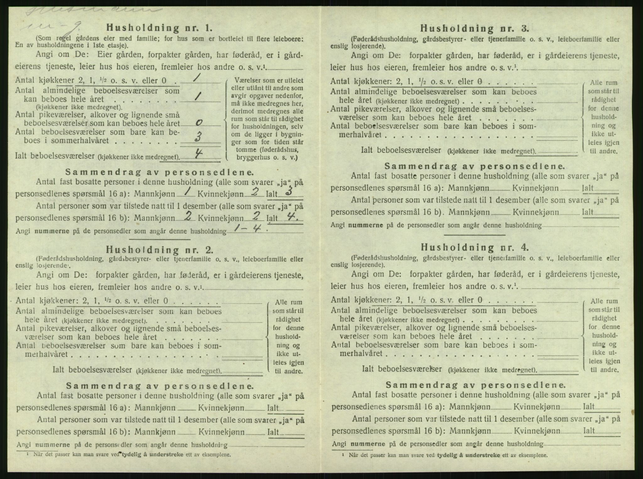 SAT, 1920 census for Nesna, 1920, p. 938