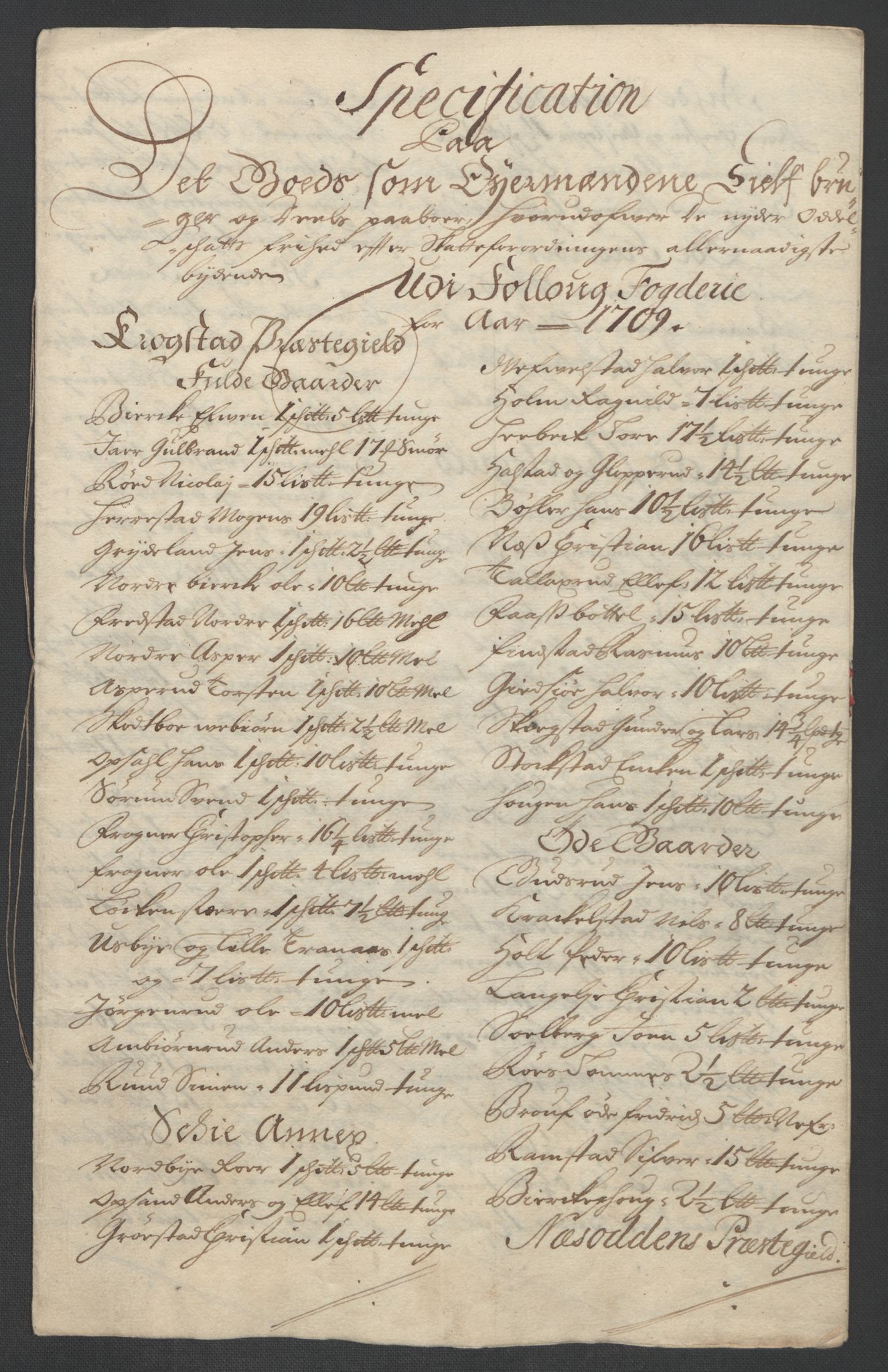 Rentekammeret inntil 1814, Reviderte regnskaper, Fogderegnskap, AV/RA-EA-4092/R10/L0447: Fogderegnskap Aker og Follo, 1707-1709, p. 546