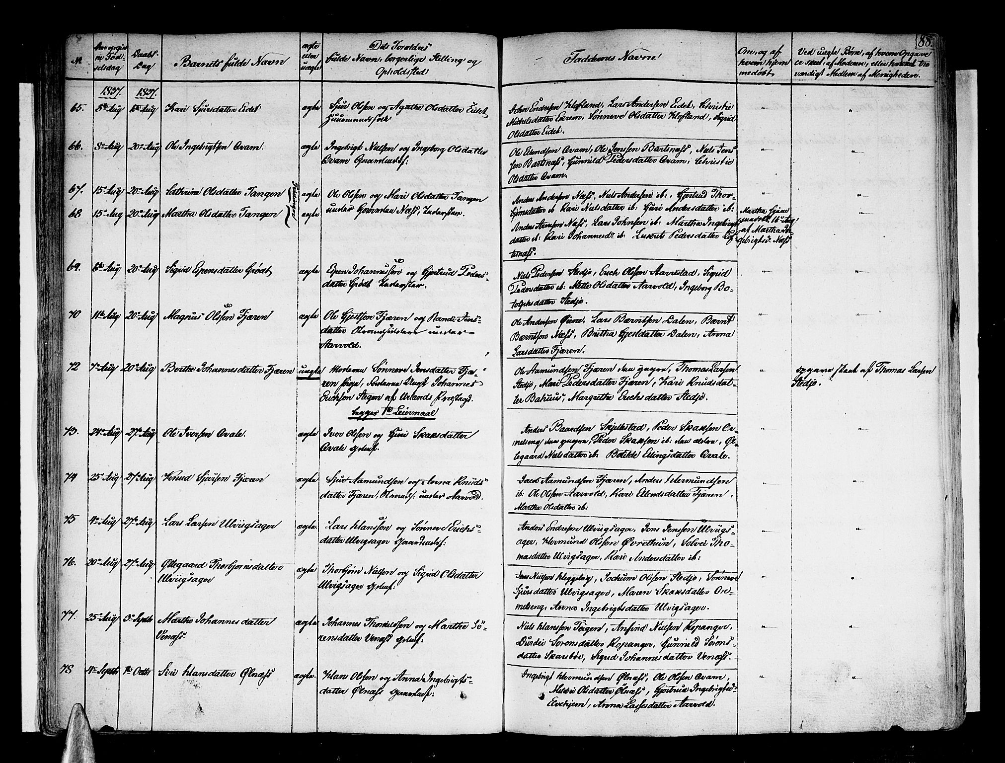 Sogndal sokneprestembete, AV/SAB-A-81301/H/Haa/Haaa/L0010: Parish register (official) no. A 10, 1821-1838, p. 88