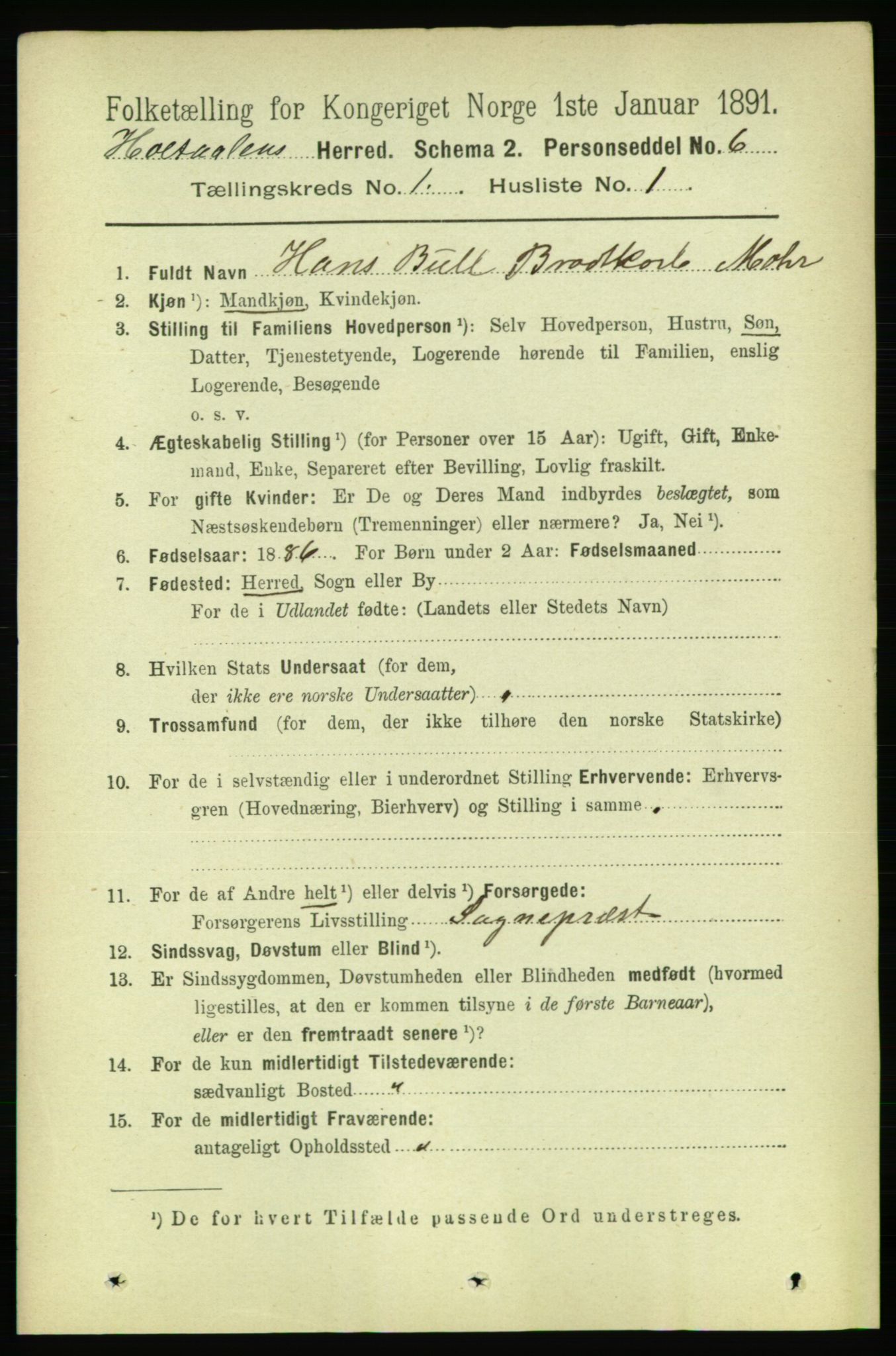 RA, 1891 census for 1645 Haltdalen, 1891, p. 97