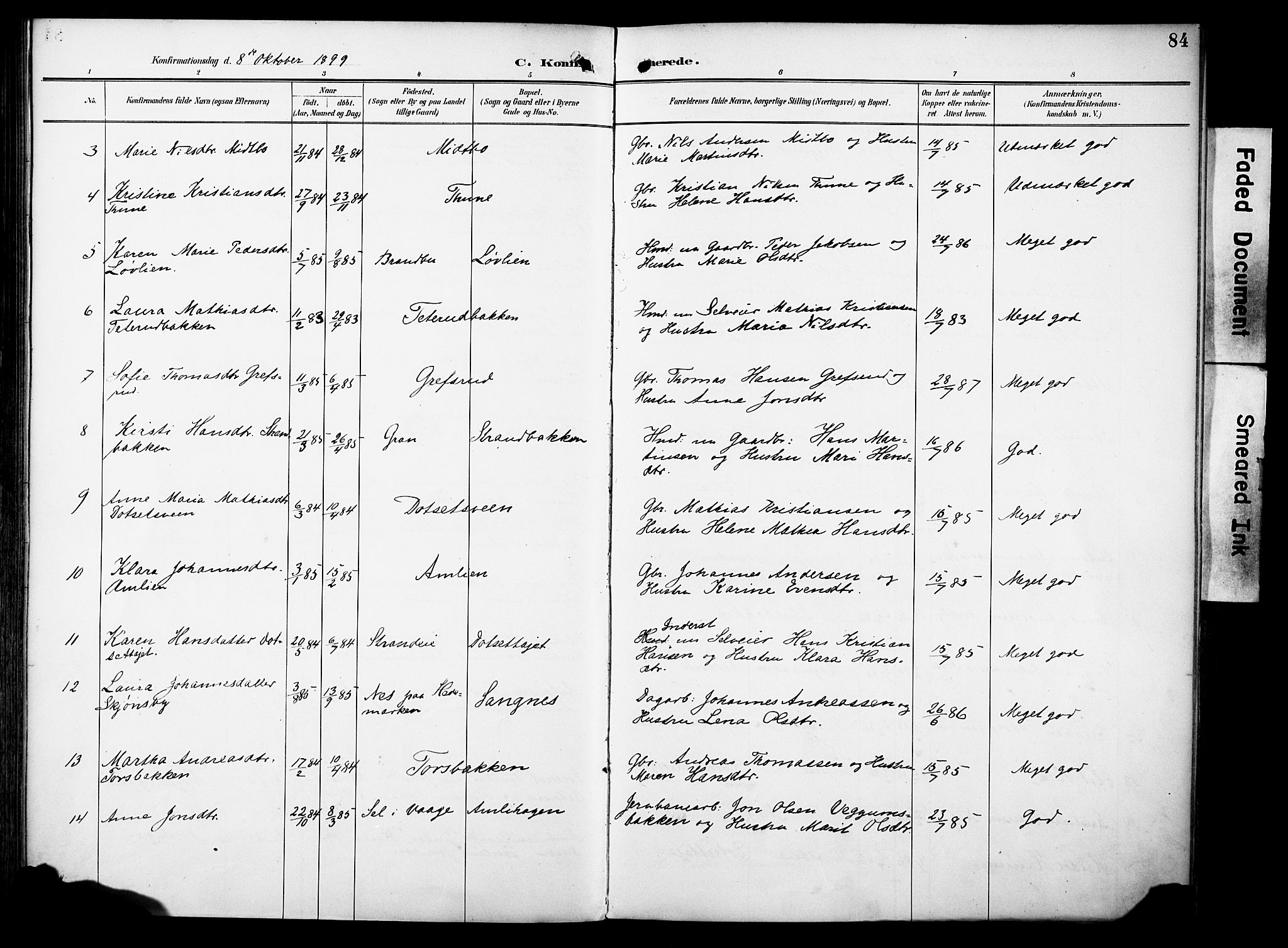 Vestre Toten prestekontor, AV/SAH-PREST-108/H/Ha/Haa/L0012: Parish register (official) no. 12, 1890-1906, p. 84