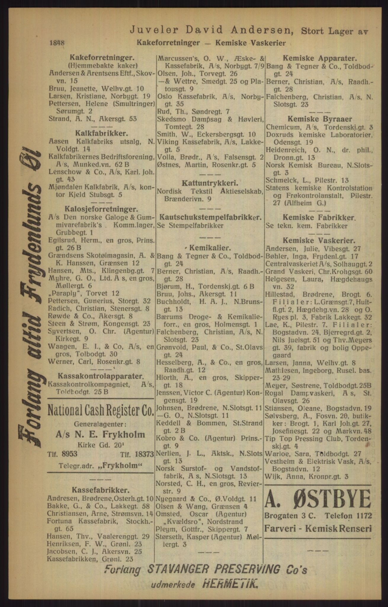 Kristiania/Oslo adressebok, PUBL/-, 1915, p. 1848