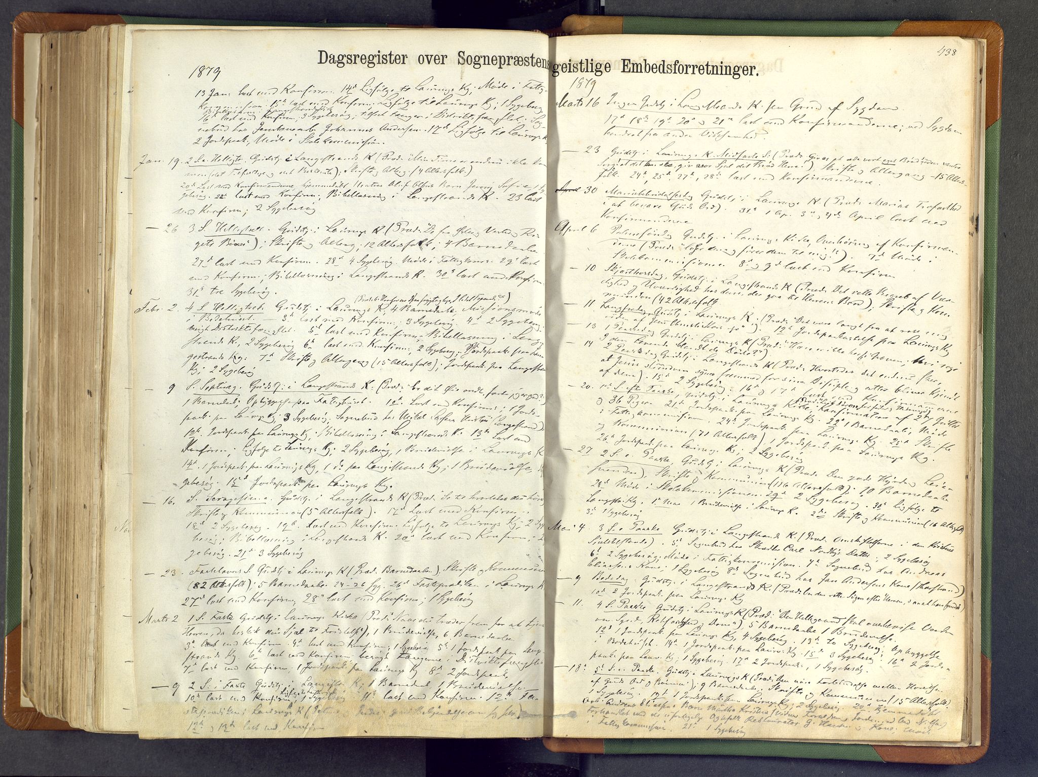 Larvik kirkebøker, AV/SAKO-A-352/F/Fa/L0007: Parish register (official) no. I 7, 1871-1883, p. 438