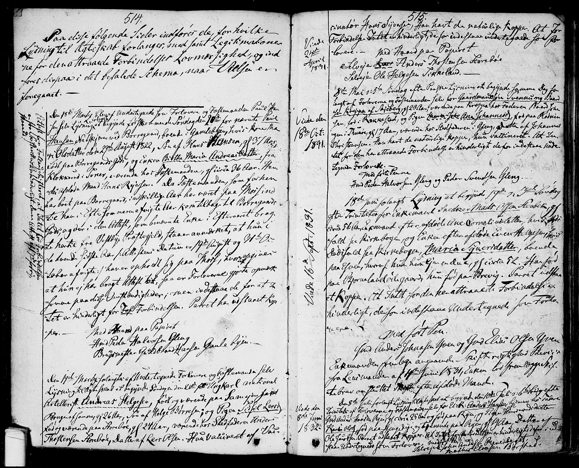 Tune prestekontor Kirkebøker, AV/SAO-A-2007/F/Fa/L0007: Parish register (official) no. 7, 1831-1837, p. 514-515