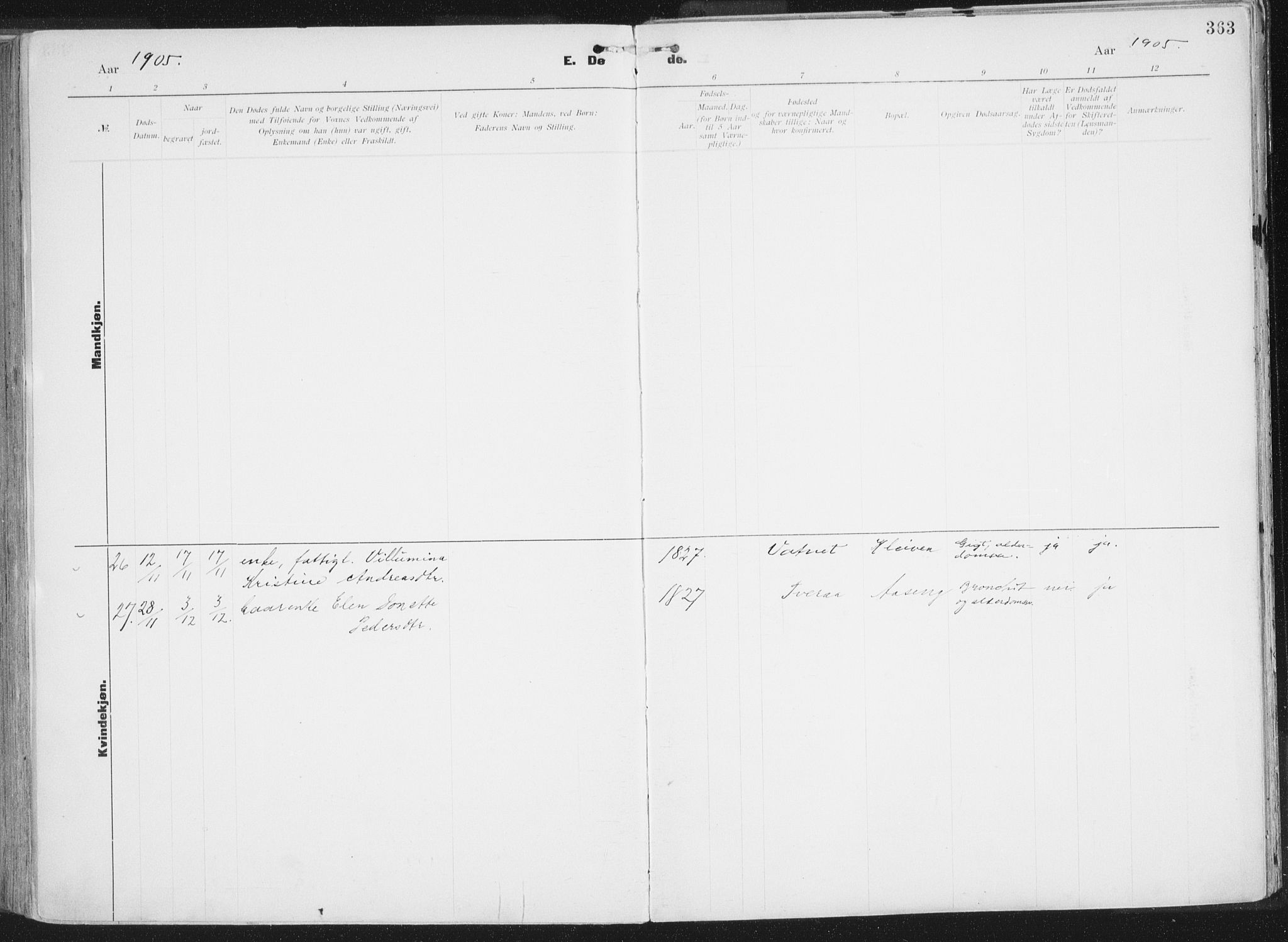 Ministerialprotokoller, klokkerbøker og fødselsregistre - Nordland, AV/SAT-A-1459/849/L0696: Parish register (official) no. 849A08, 1898-1910, p. 363