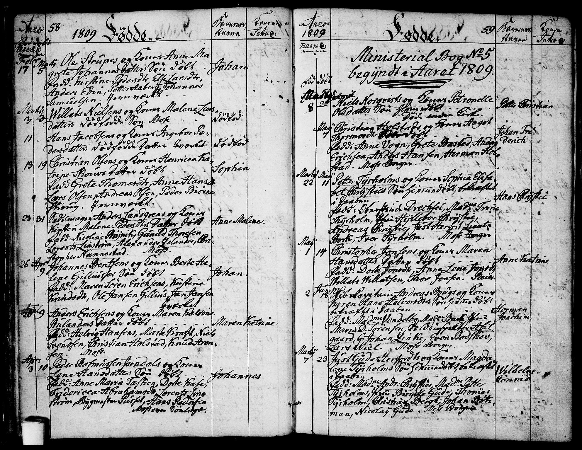Moss prestekontor Kirkebøker, AV/SAO-A-2003/F/Fa/L0003: Parish register (official) no. I 3, 1779-1814, p. 58-59