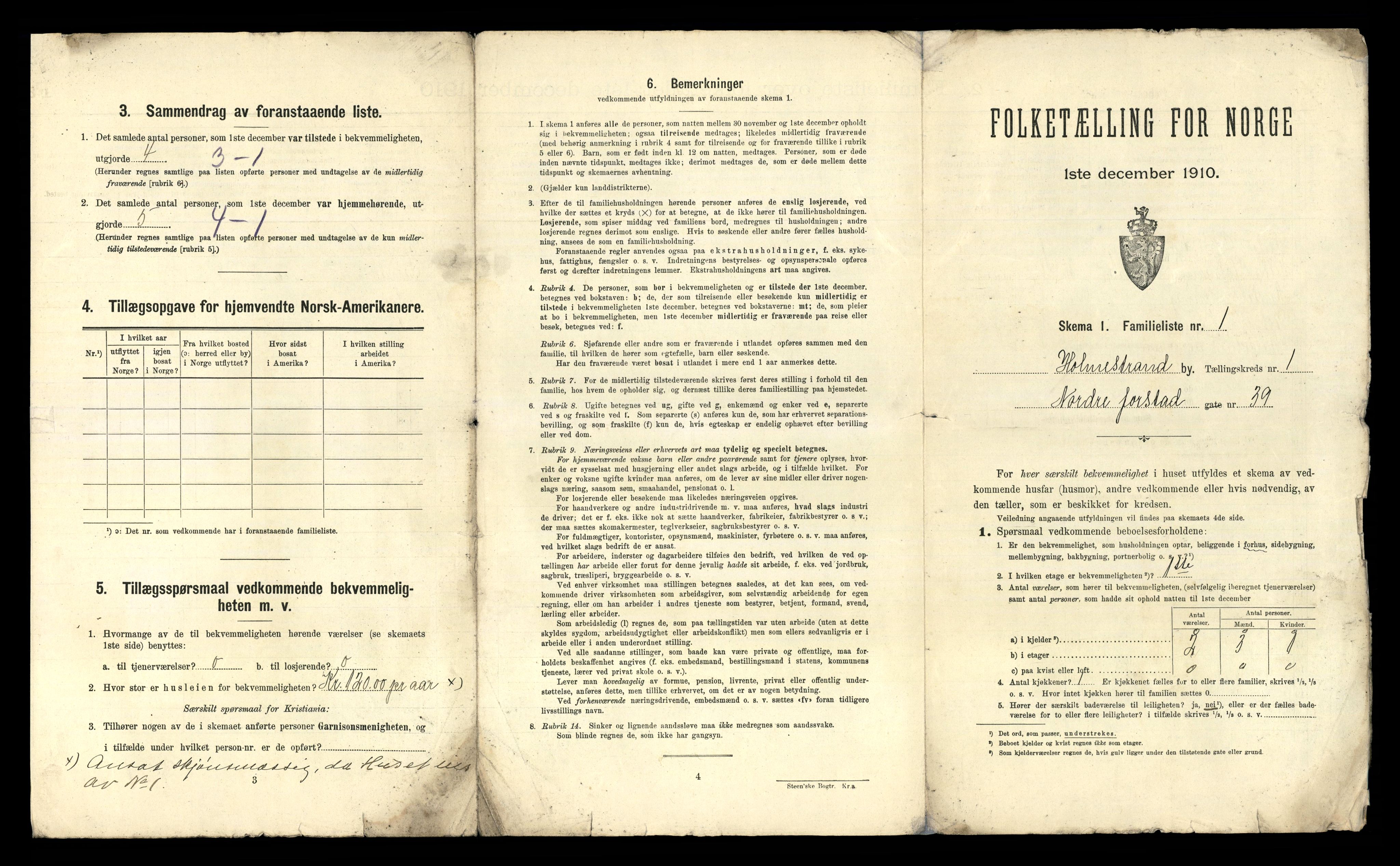 RA, 1910 census for Holmestrand, 1910, p. 16