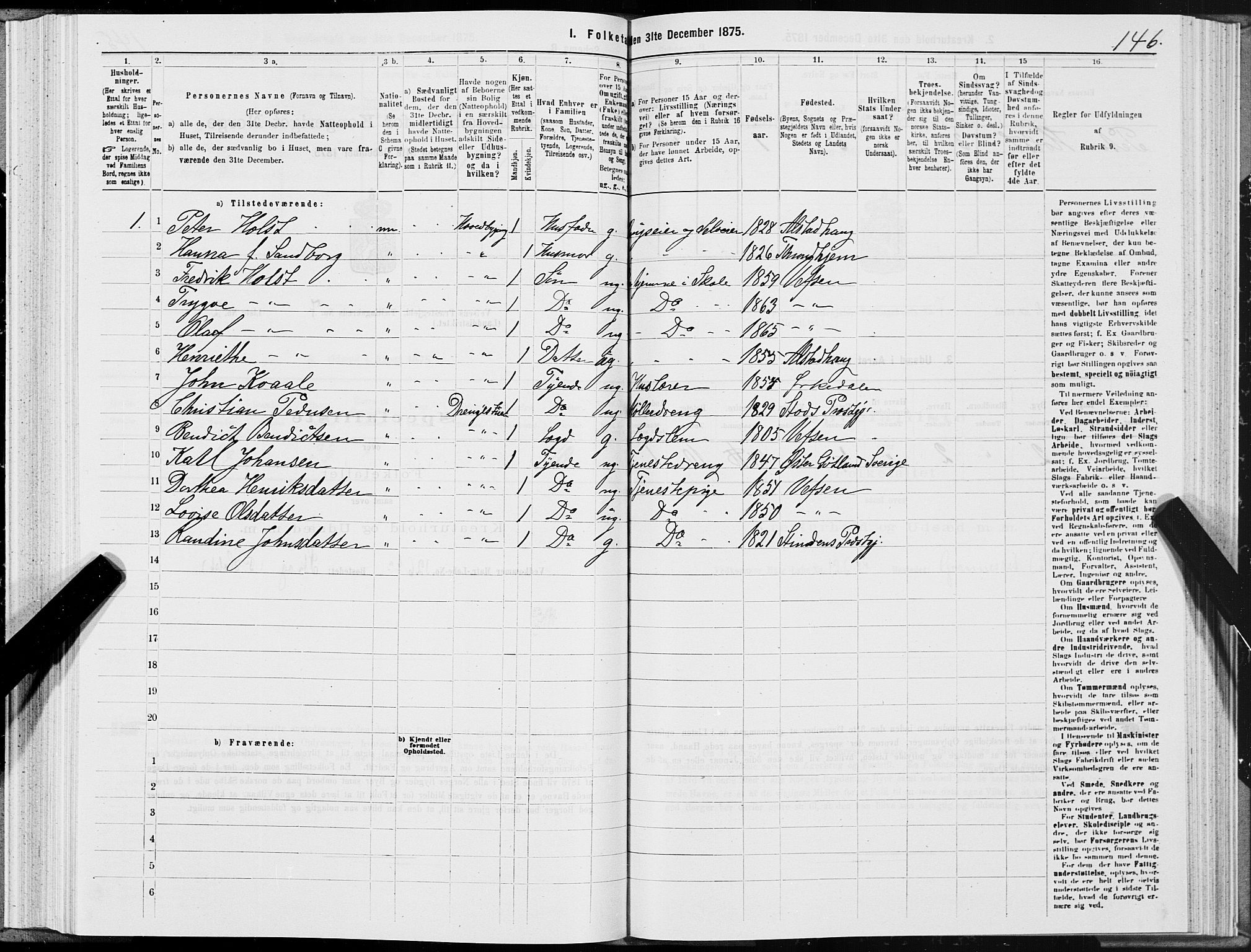 SAT, 1875 census for 1824L Vefsn/Vefsn, 1875, p. 2146