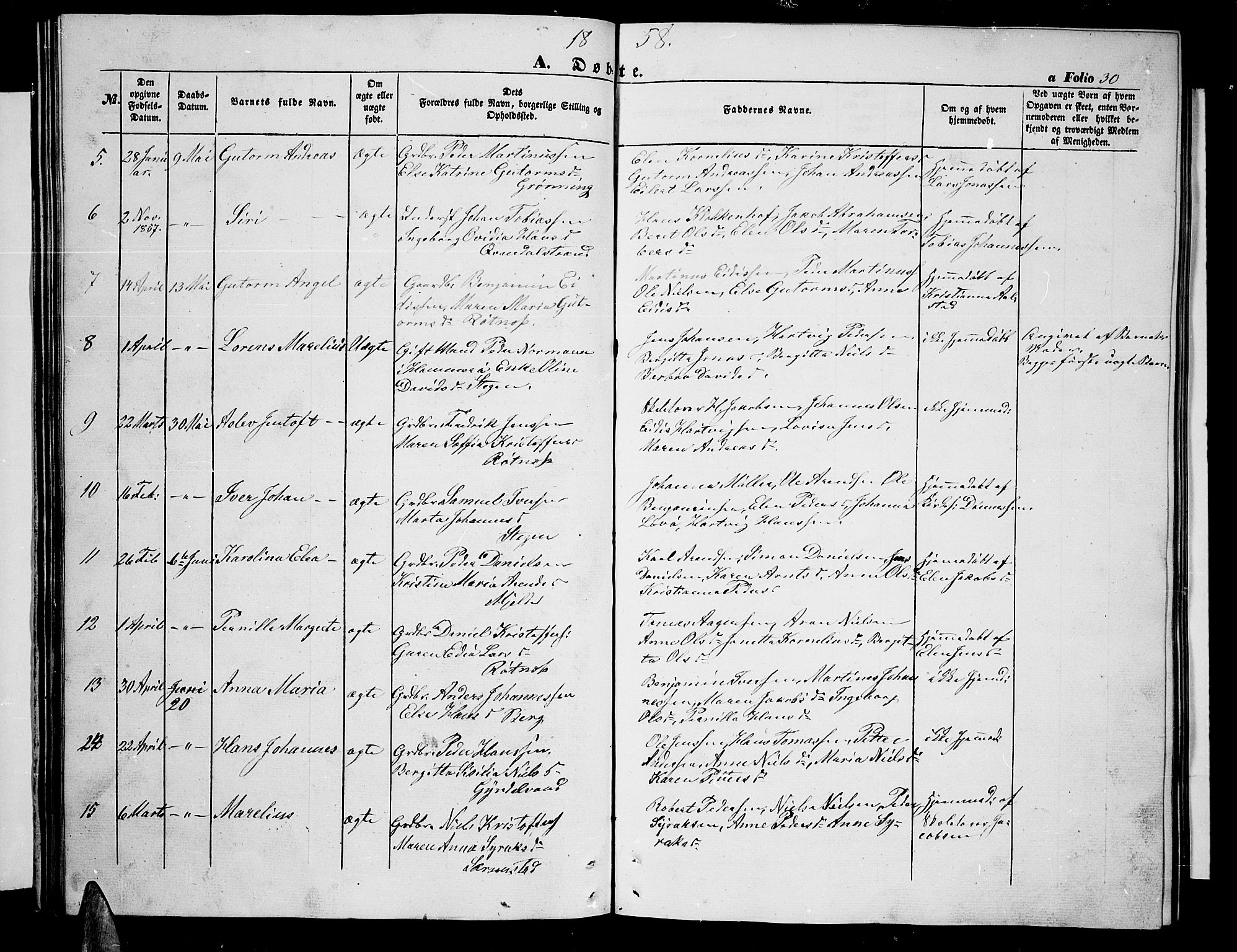 Ministerialprotokoller, klokkerbøker og fødselsregistre - Nordland, SAT/A-1459/855/L0814: Parish register (copy) no. 855C03, 1851-1864, p. 30