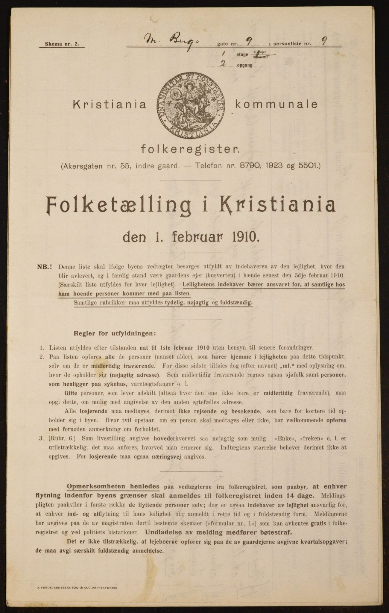 OBA, Municipal Census 1910 for Kristiania, 1910, p. 57198