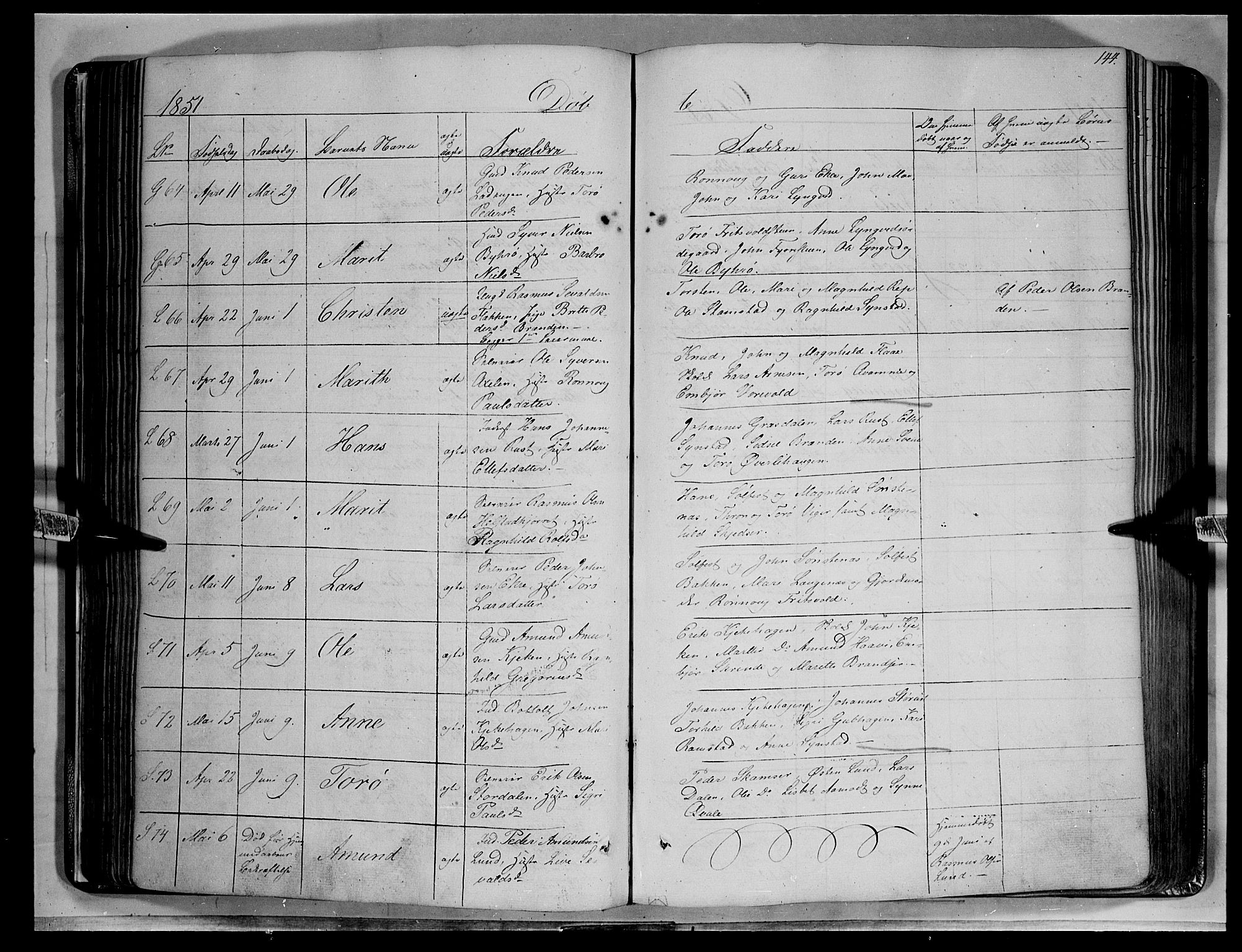 Lom prestekontor, AV/SAH-PREST-070/K/L0006: Parish register (official) no. 6A, 1837-1863, p. 144