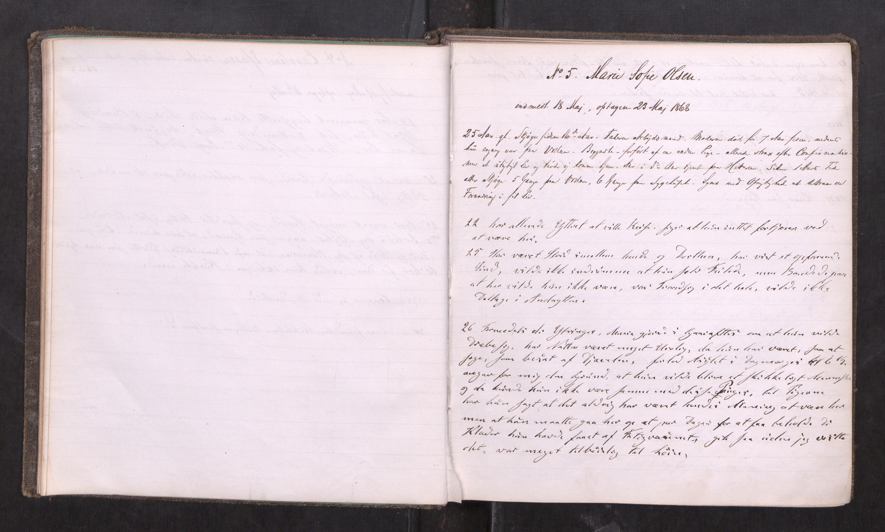 Kvindehjemmet i Trondhjem - Magdalenastiftelsen, AV/SAT-PA-0323/F/L0002: Dagbok for Asylet Magdalenastiftelsen, bestyrerinne, 1868-1905