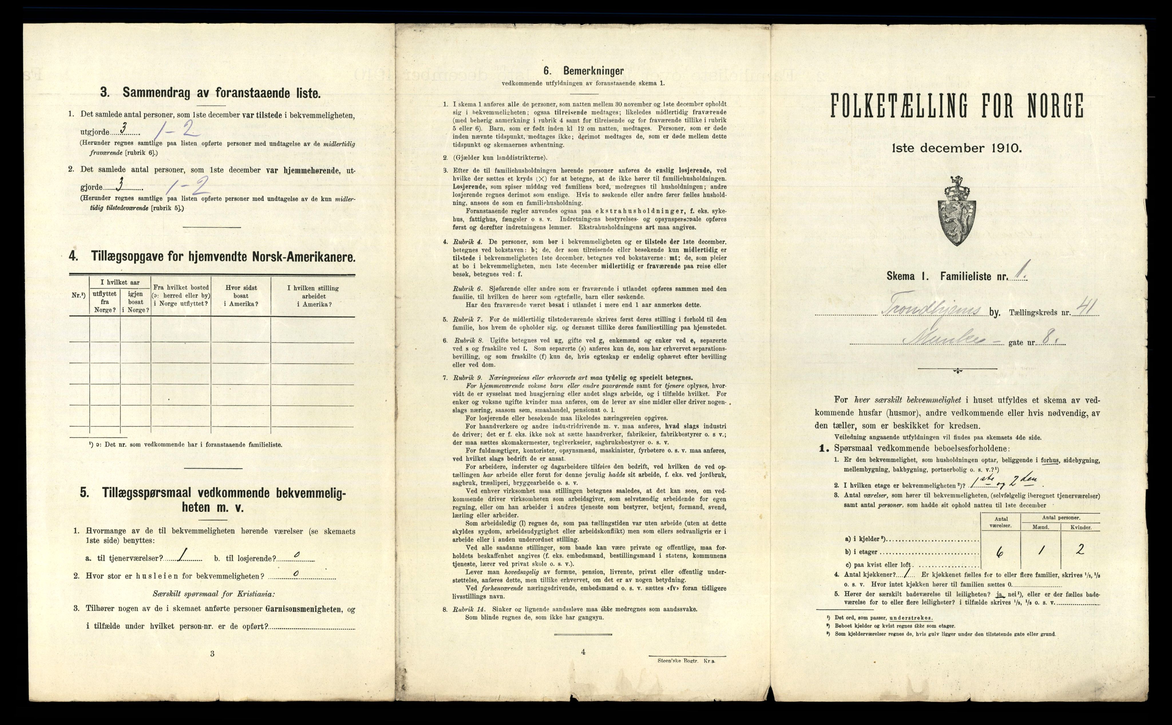 RA, 1910 census for Trondheim, 1910, p. 10843