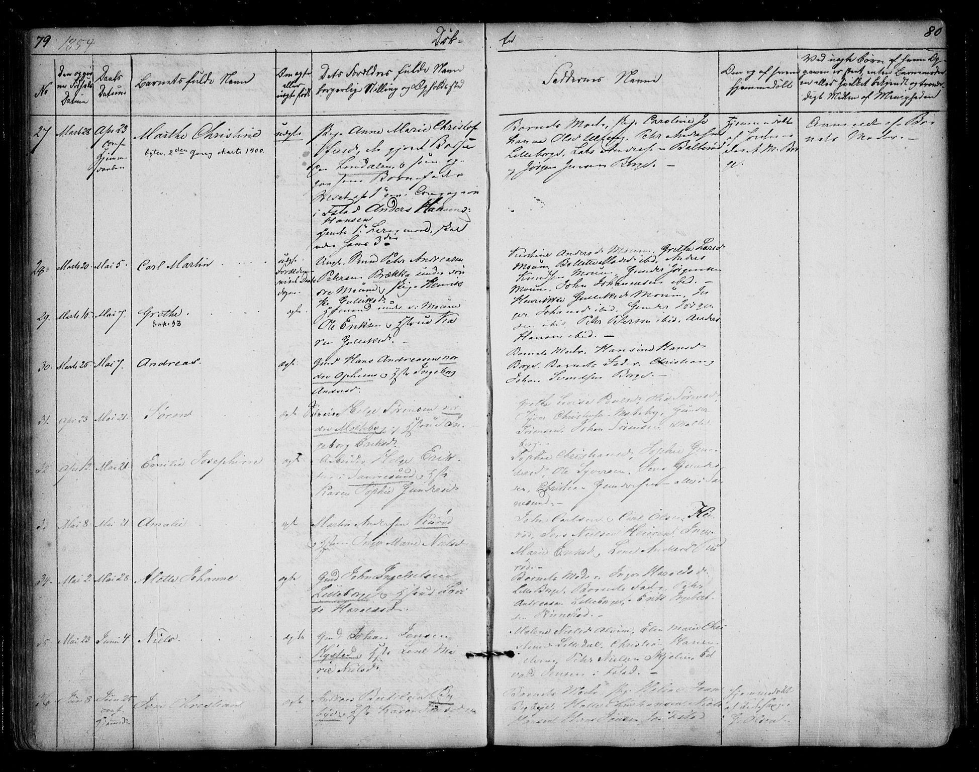 Borge prestekontor Kirkebøker, AV/SAO-A-10903/F/Fa/L0005: Parish register (official) no. I 5, 1848-1860, p. 79-80