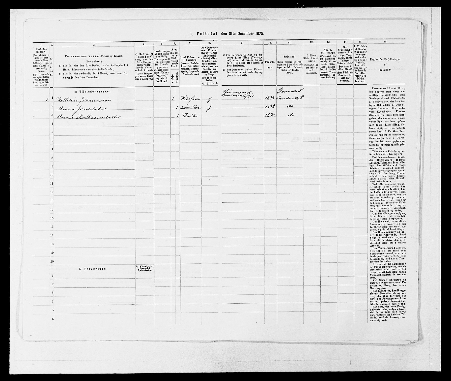 SAB, 1875 census for 1251P Bruvik, 1875, p. 588