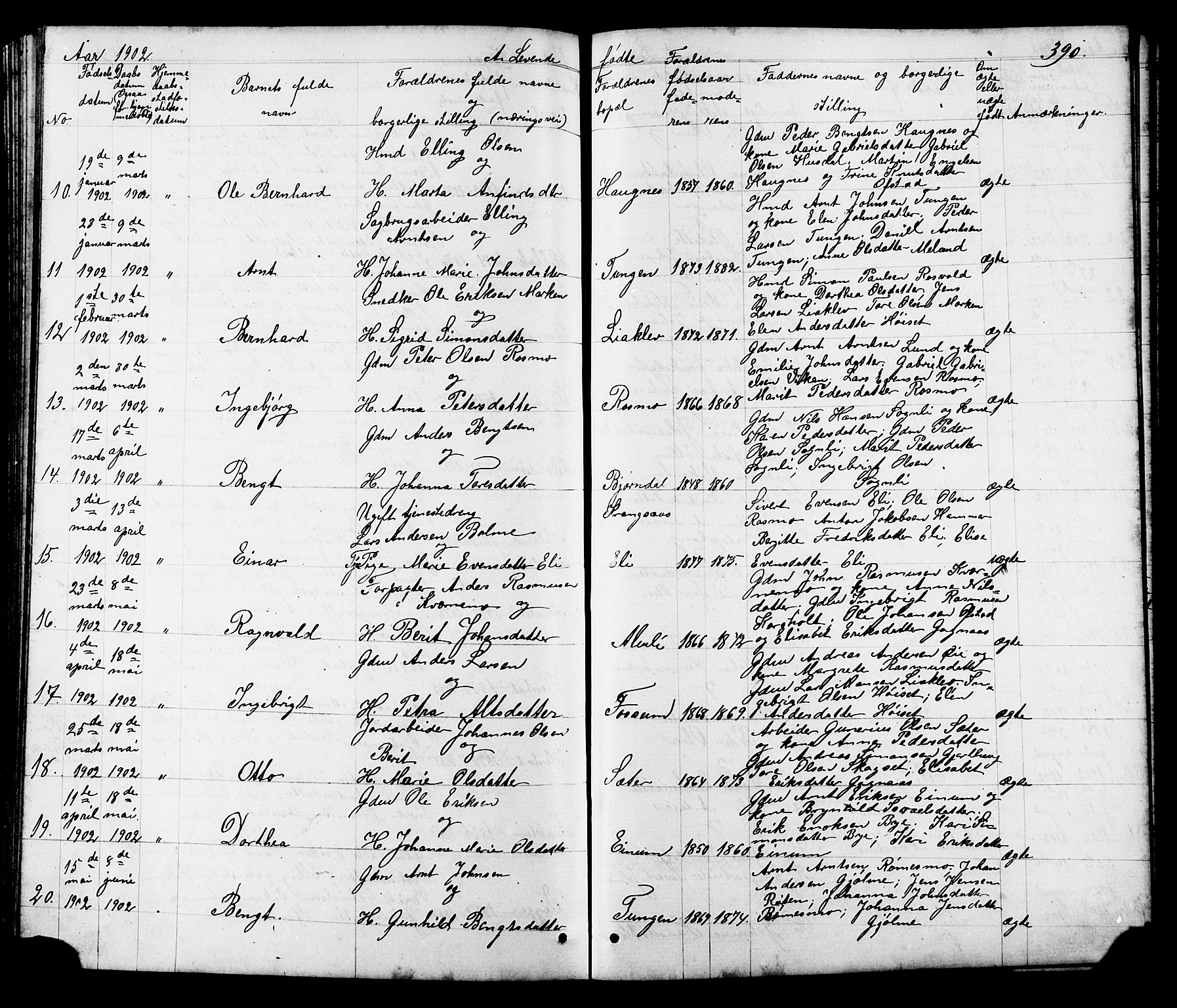 Ministerialprotokoller, klokkerbøker og fødselsregistre - Sør-Trøndelag, SAT/A-1456/665/L0777: Parish register (copy) no. 665C02, 1867-1915, p. 390