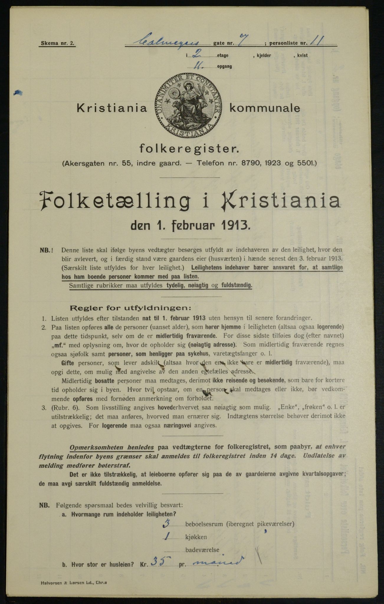 OBA, Municipal Census 1913 for Kristiania, 1913, p. 11426