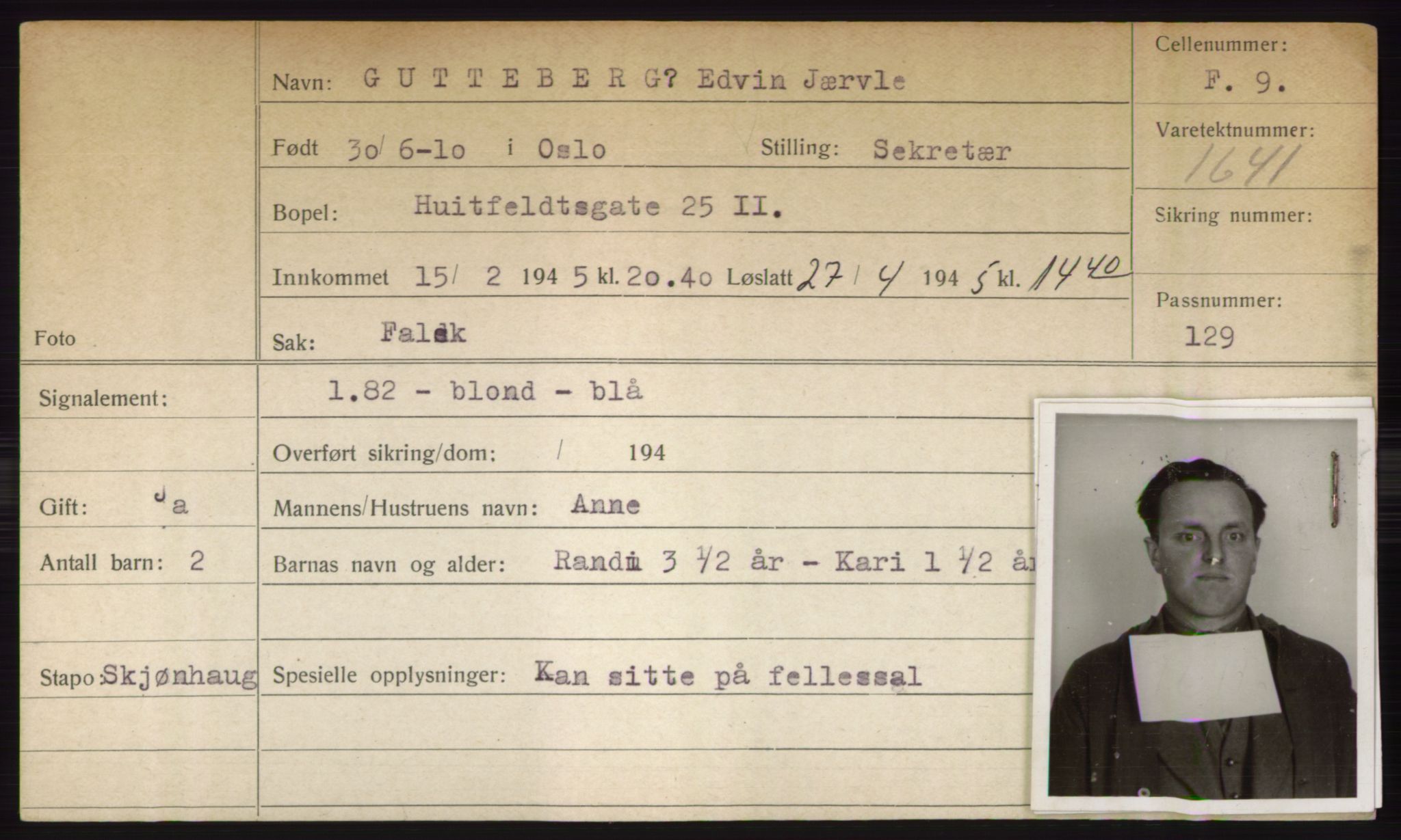 Statspolitiet - Hovedkontoret / Osloavdelingen, AV/RA-S-1329/C/Ck/Cke/L0003: Fangeregister; etternavn G - K, 1941-1945, p. 180