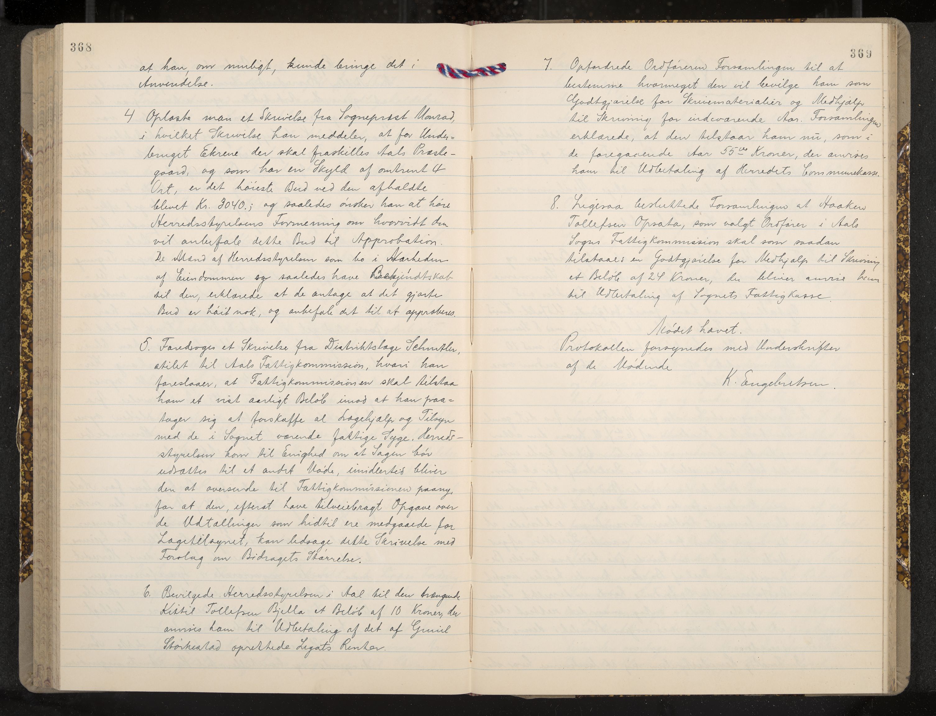 Ål formannskap og sentraladministrasjon, IKAK/0619021/A/Aa/L0003: Utskrift av møtebok, 1864-1880, p. 368-369