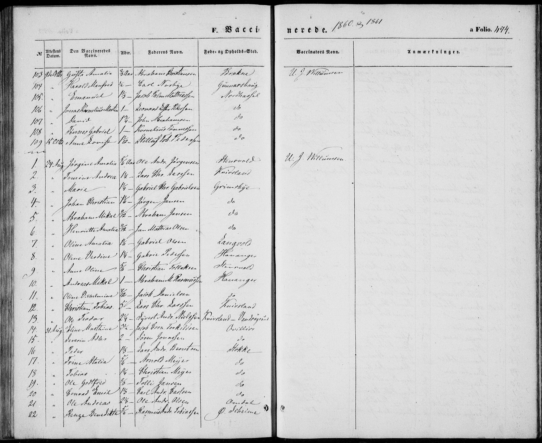 Lista sokneprestkontor, AV/SAK-1111-0027/F/Fb/L0002: Parish register (copy) no. B 2, 1847-1862, p. 474