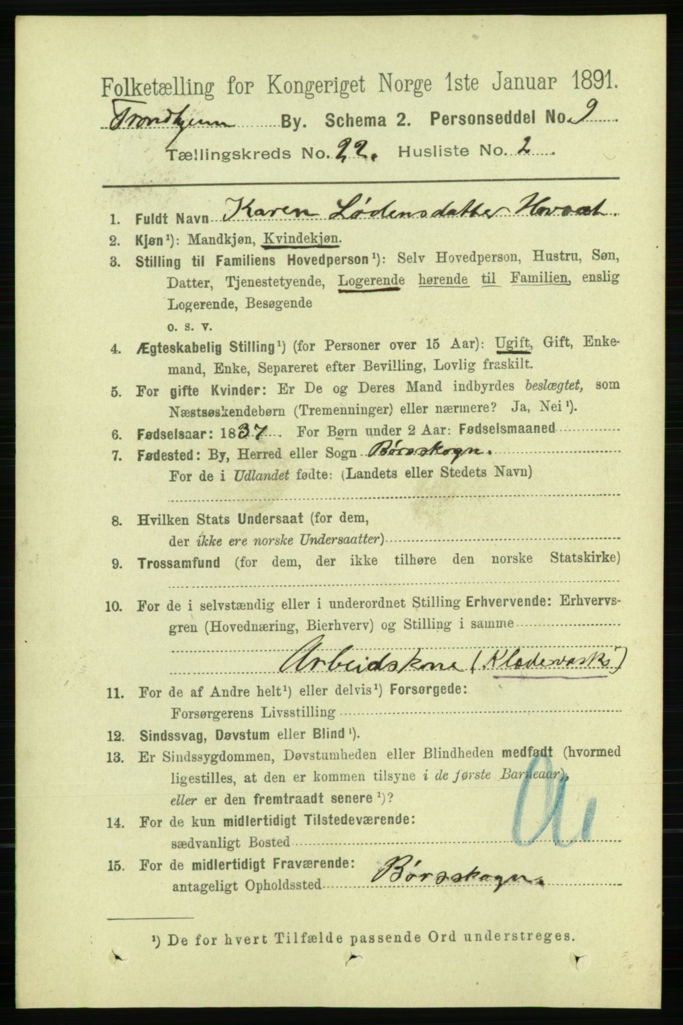 RA, 1891 census for 1601 Trondheim, 1891, p. 16554