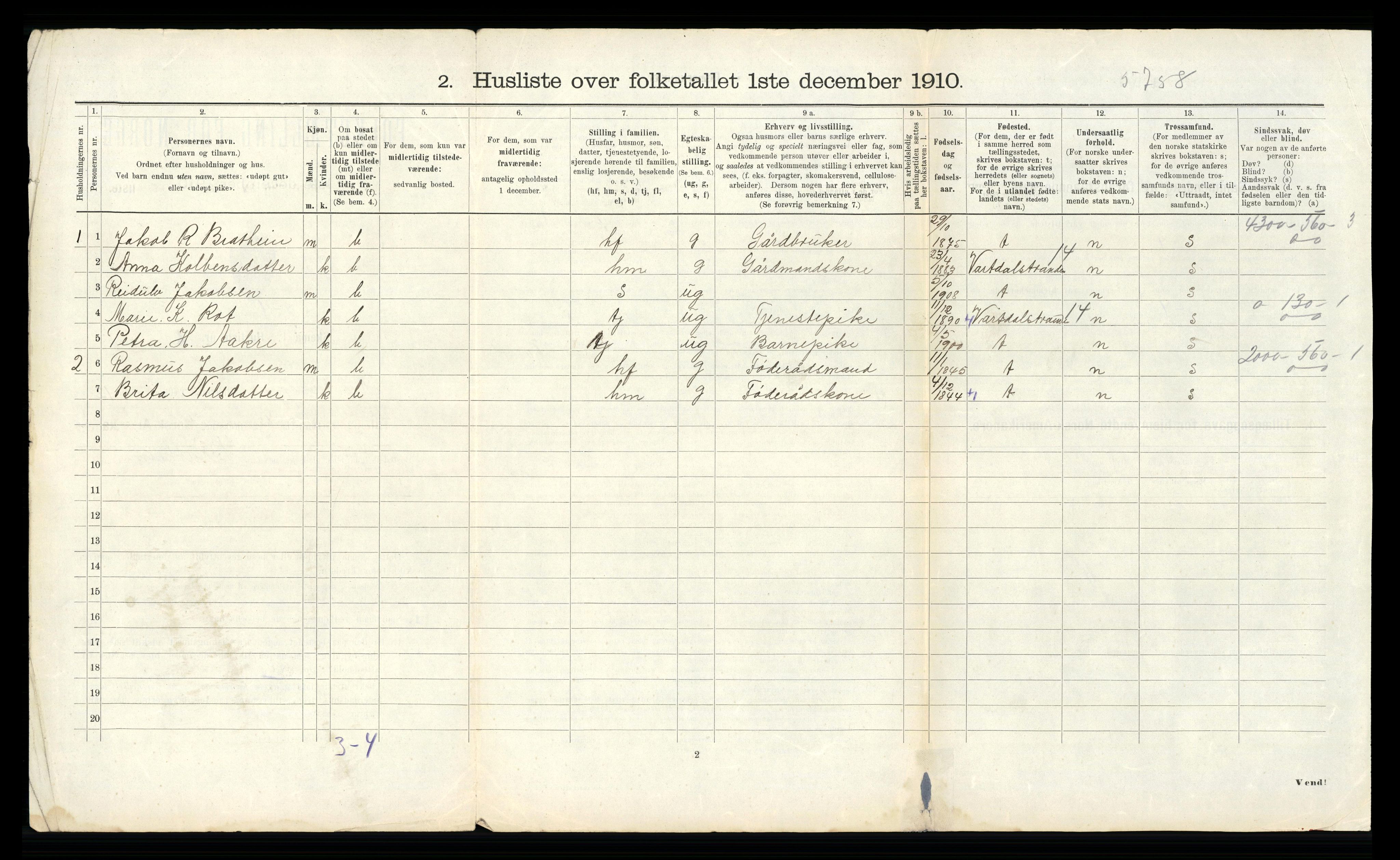 RA, 1910 census for Hjørundfjord, 1910, p. 599