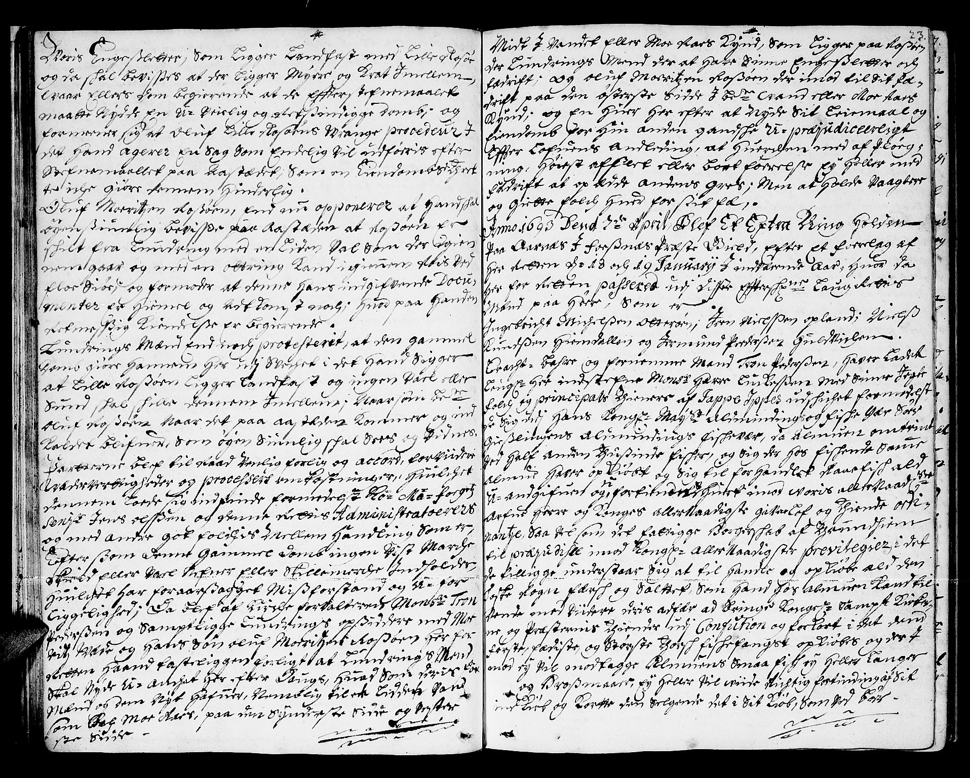 Namdal sorenskriveri, AV/SAT-A-4133/1/1/1A/L0002: Tingbok, 1693-1699, p. 22b-23a
