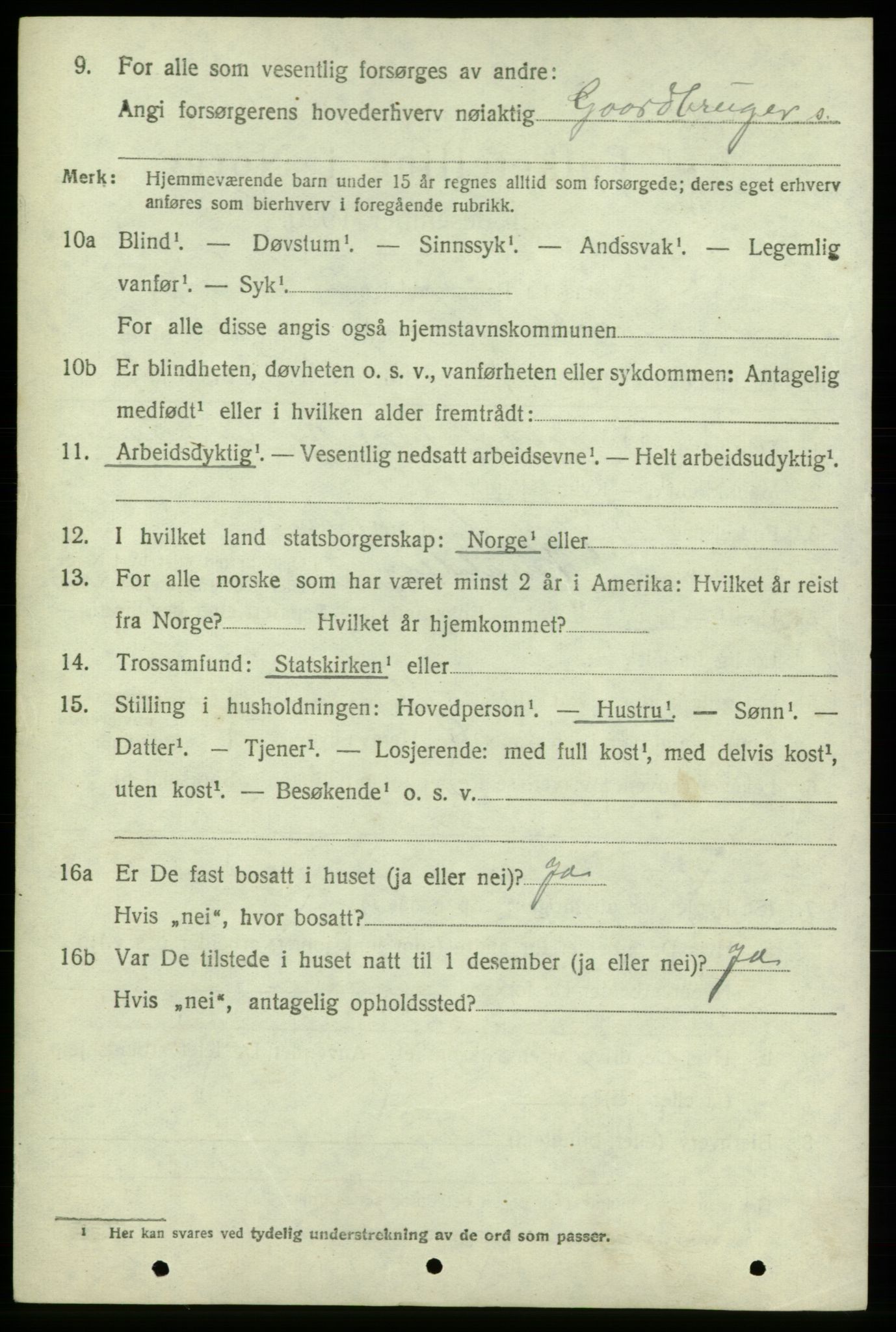 SAB, 1920 census for Varaldsøy, 1920, p. 1264