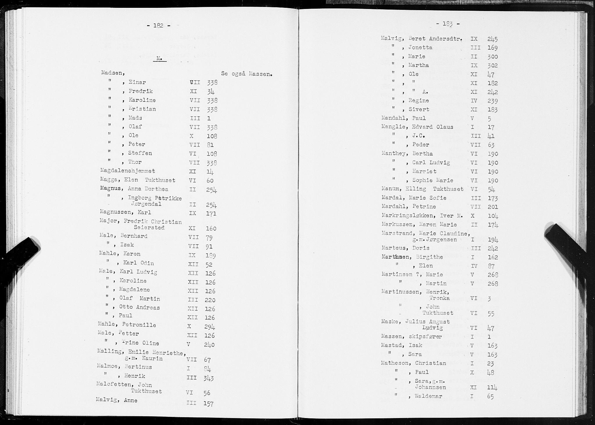 SAT, 1875 census for 1601 Trondheim, 1875, p. 182-183