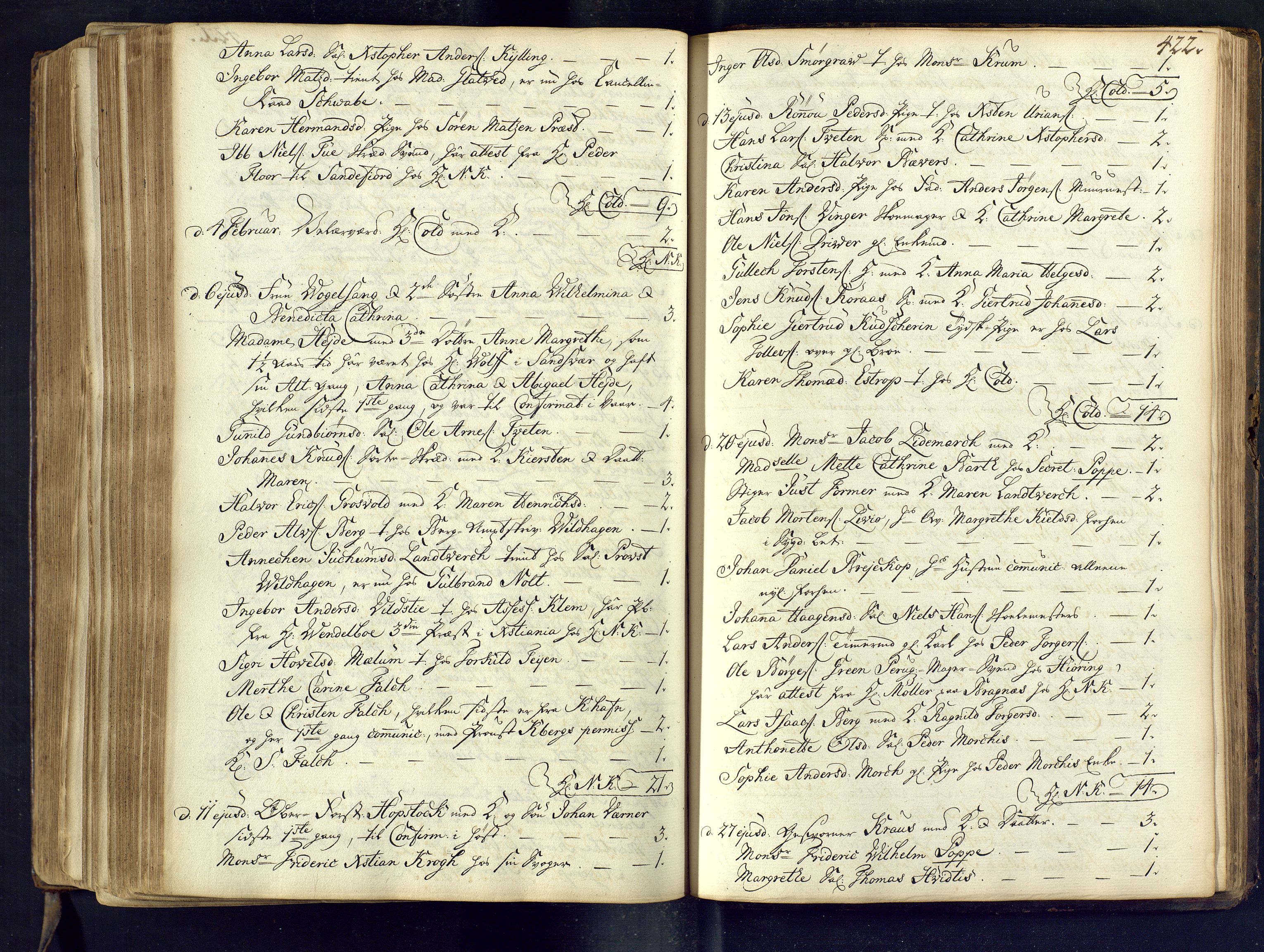 Kongsberg kirkebøker, SAKO/A-22/M/Ma/L0002: Communicants register no. 2, 1739-1745, p. 422