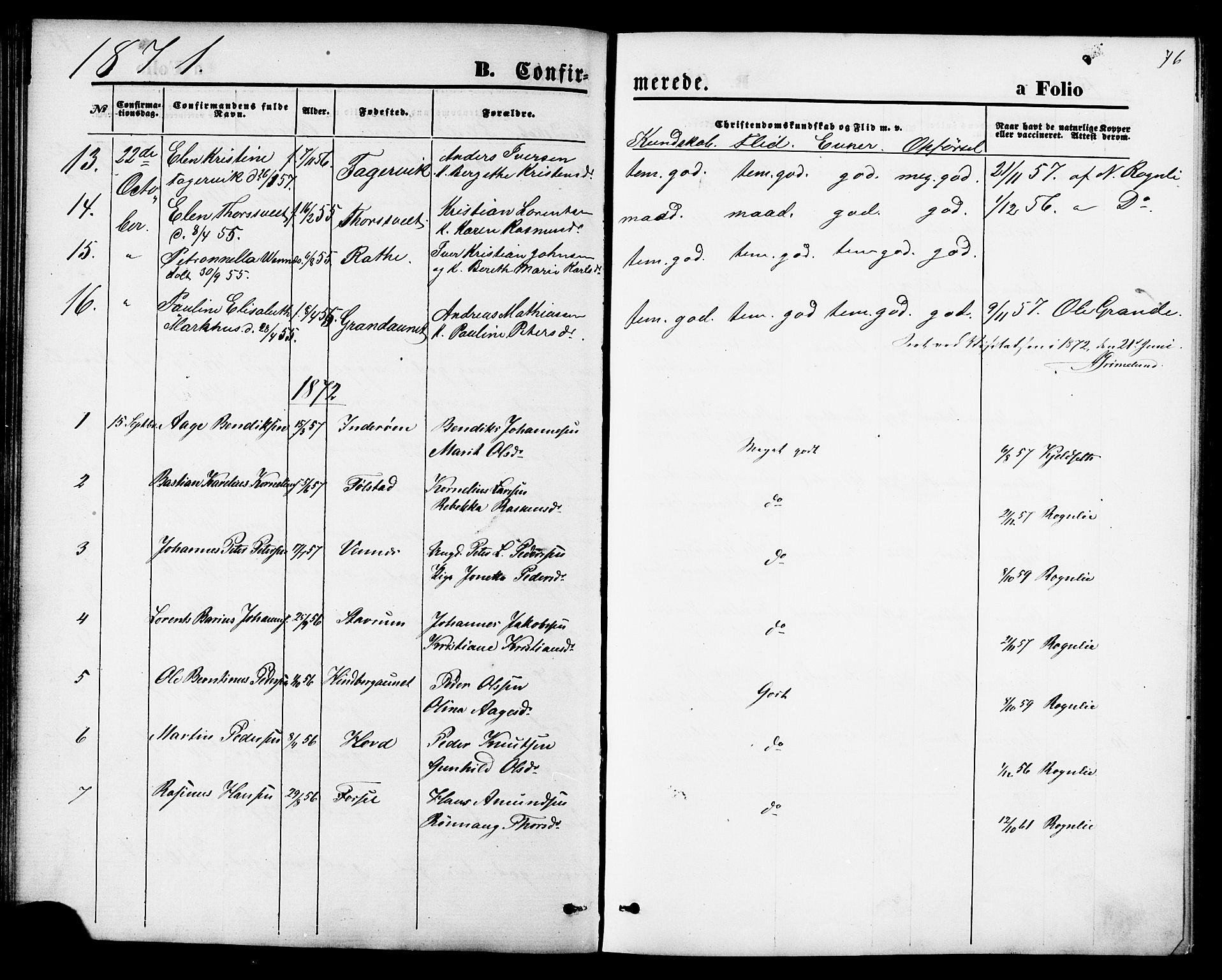 Ministerialprotokoller, klokkerbøker og fødselsregistre - Nord-Trøndelag, AV/SAT-A-1458/744/L0419: Parish register (official) no. 744A03, 1867-1881, p. 76