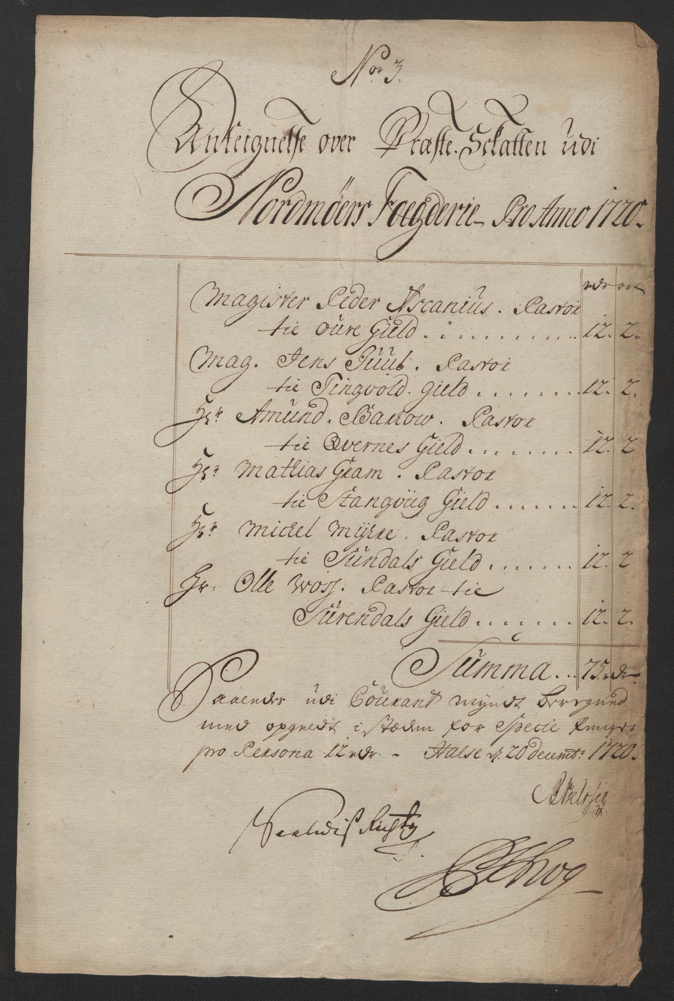 Rentekammeret inntil 1814, Reviderte regnskaper, Fogderegnskap, AV/RA-EA-4092/R56/L3753: Fogderegnskap Nordmøre, 1720, p. 102
